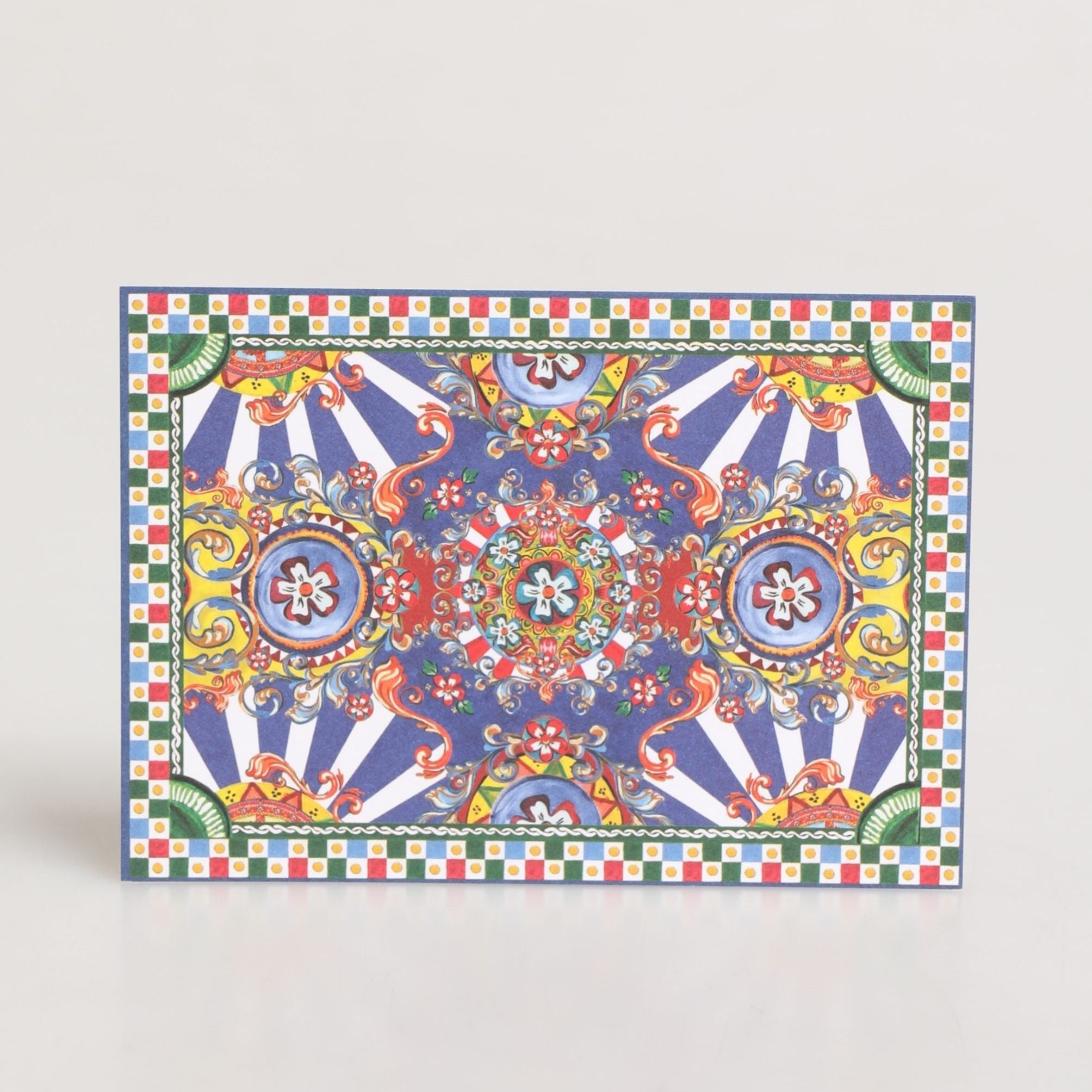 Dolce & Gabbana Multicolor Carretto Siciliano Envelope Post Card Holder