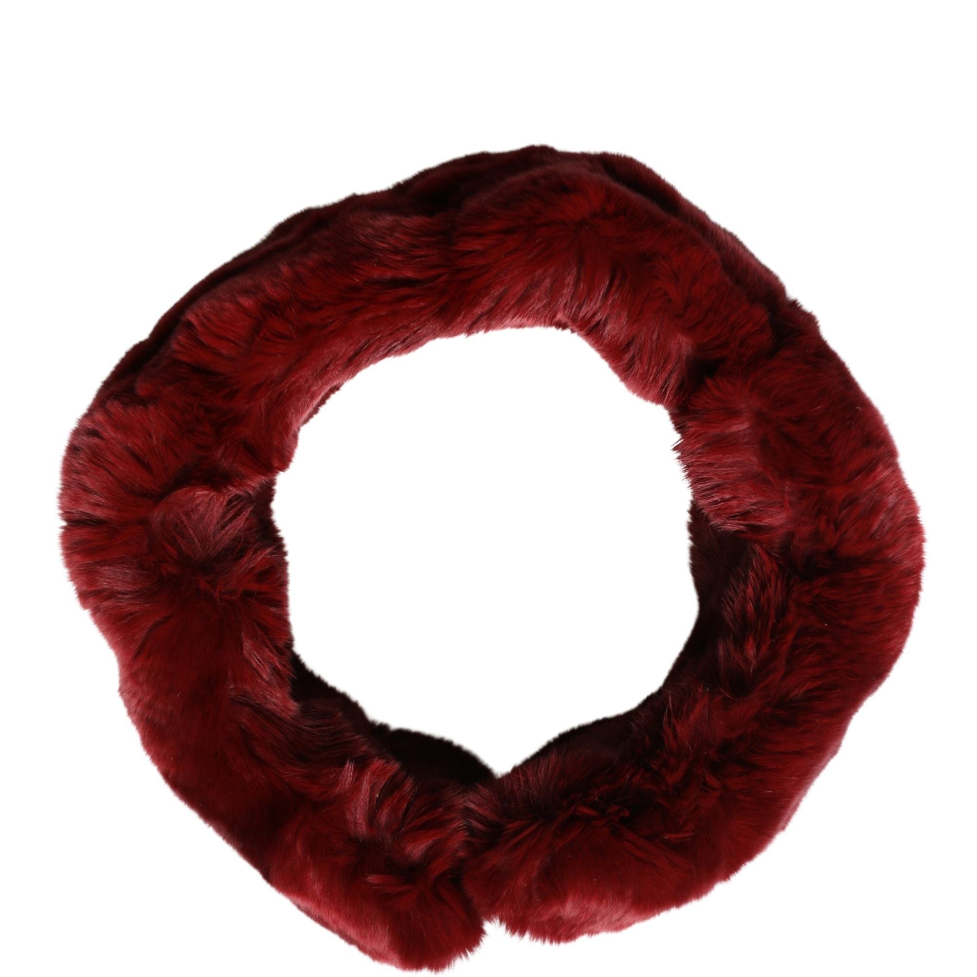 Dolce & Gabbana Red Lamb Fur Collar Women Neck Wrap 50cm x 8cm Scarf