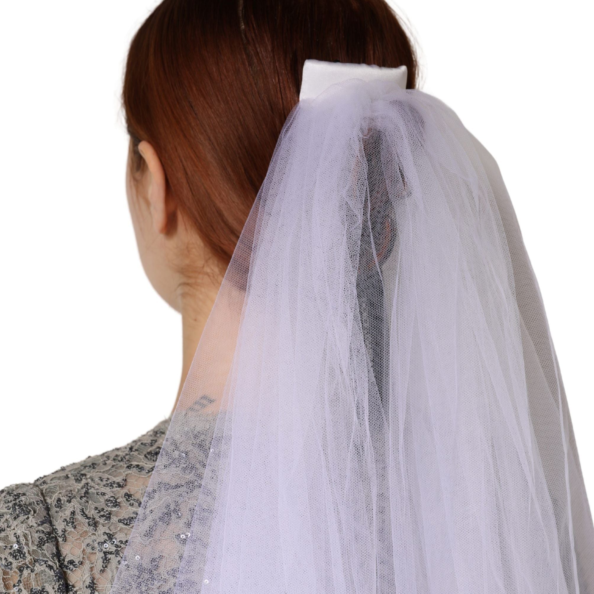 Dolce & Gabbana White Floral LaceNylon Floor Length 3M Long Veil