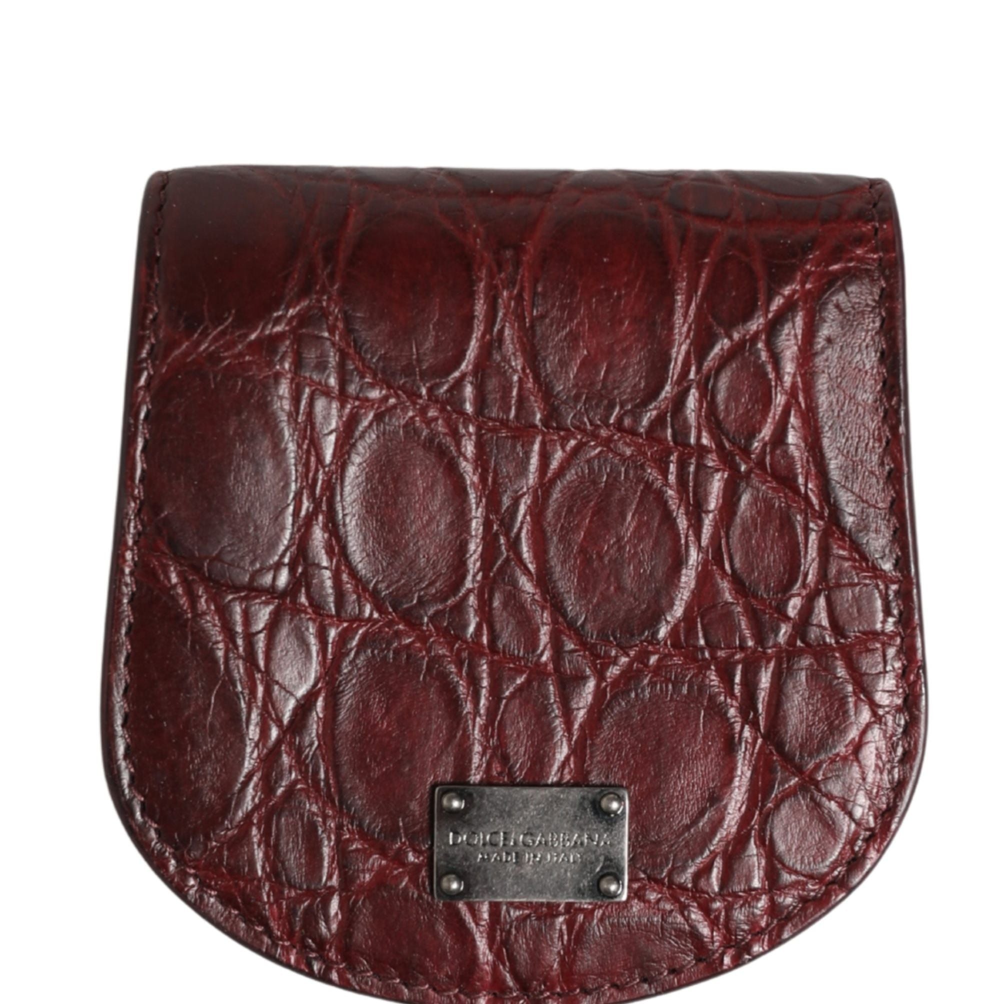 Dolce & Gabbana Burgundy Exotic Skin Condom Case Holder Pocket Wallet