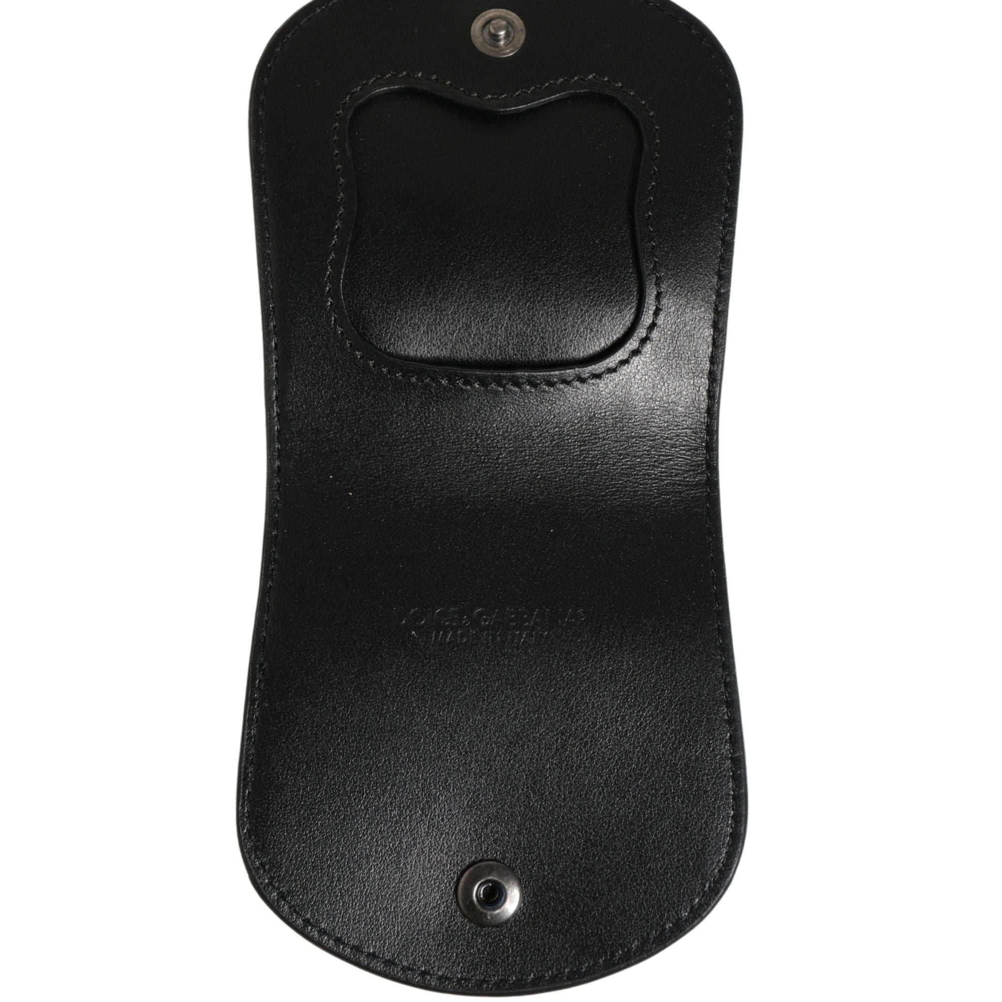 Dolce & Gabbana Black Exotic Skin Condom Case Holder Pocket Wallet