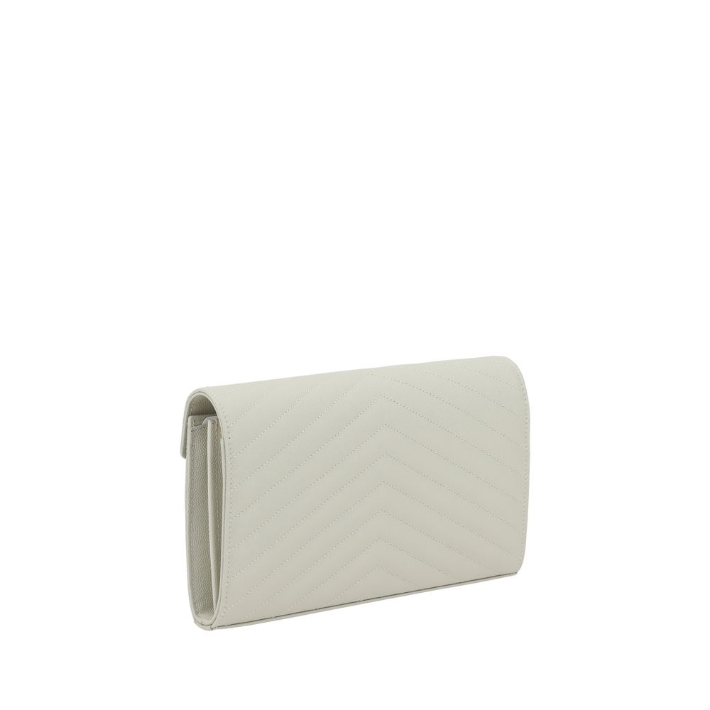 Saint Laurent White Calf Leather Bos Taurus Shoulder Bag