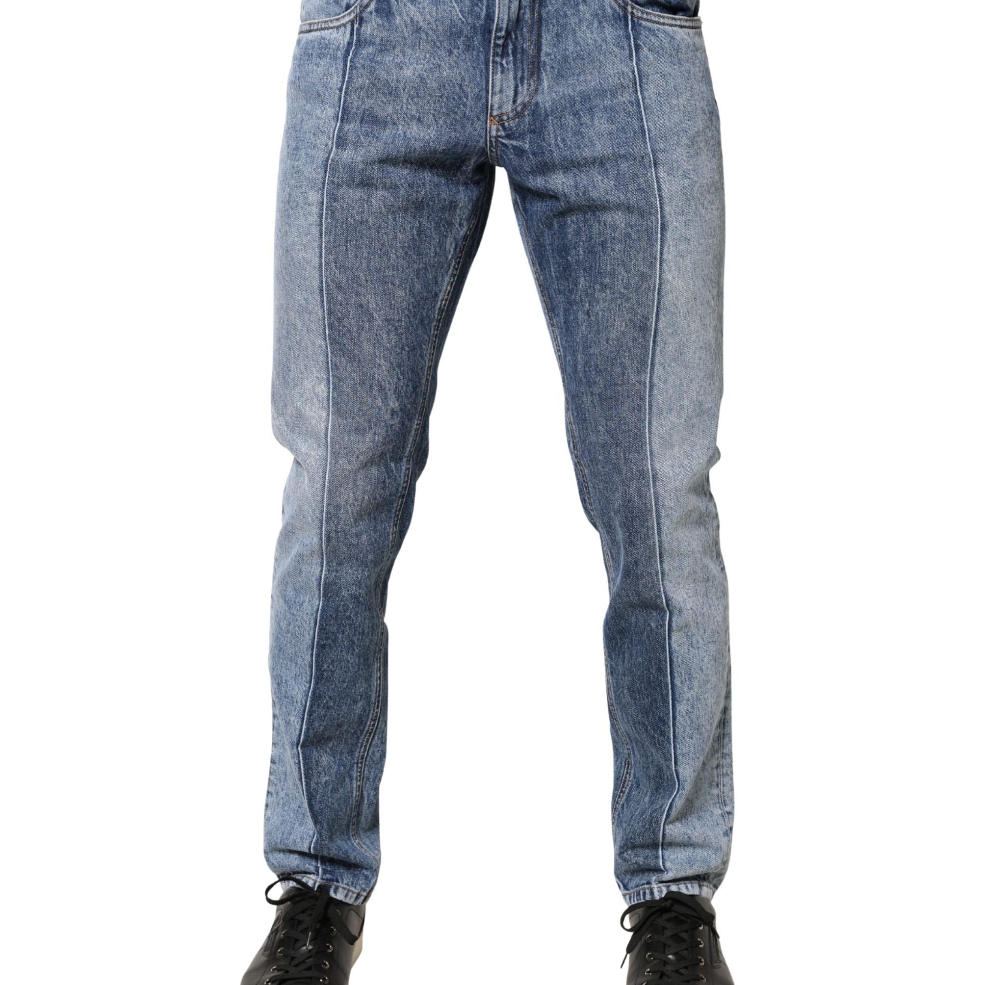 Dolce & Gabbana Two Tone Blue Cotton Regular Men Denim Jeans