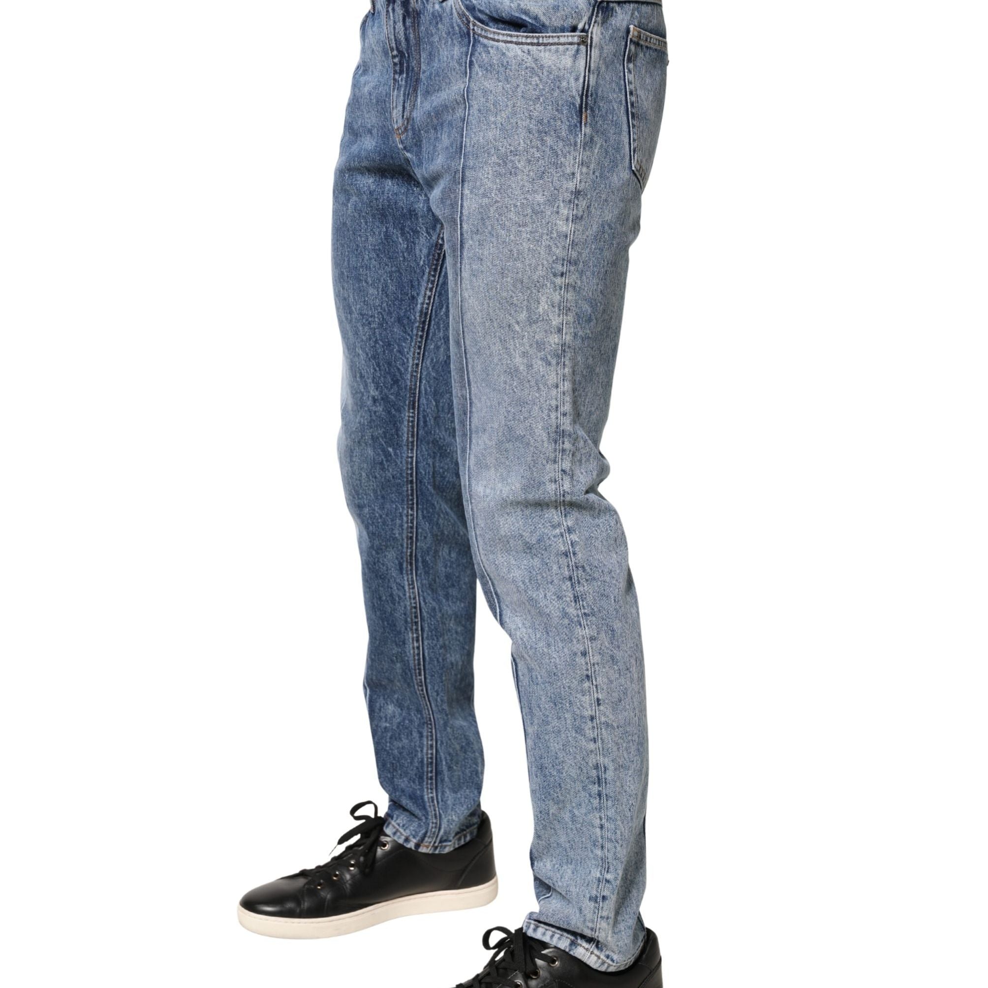 Dolce & Gabbana Two Tone Blue Cotton Regular Men Denim Jeans