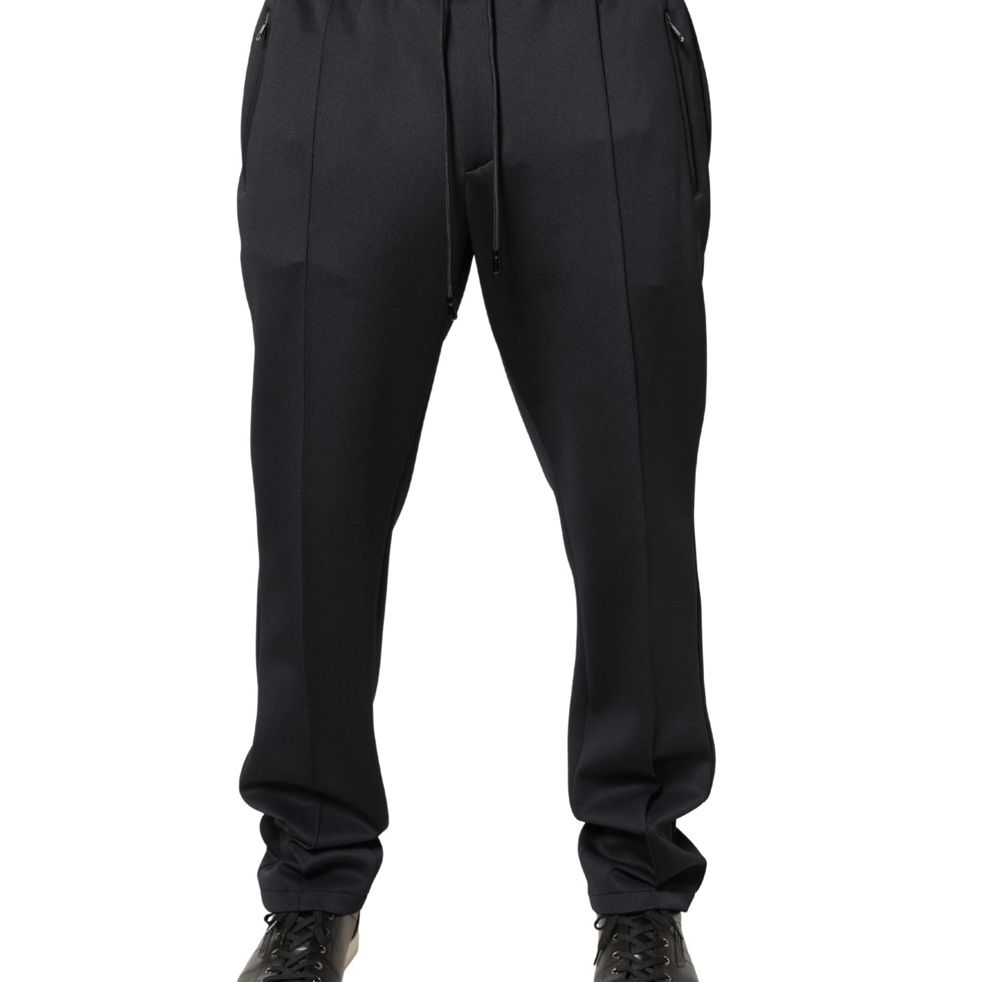 Dolce & Gabbana Black Polyester Skinny Jogger Trouser Pants