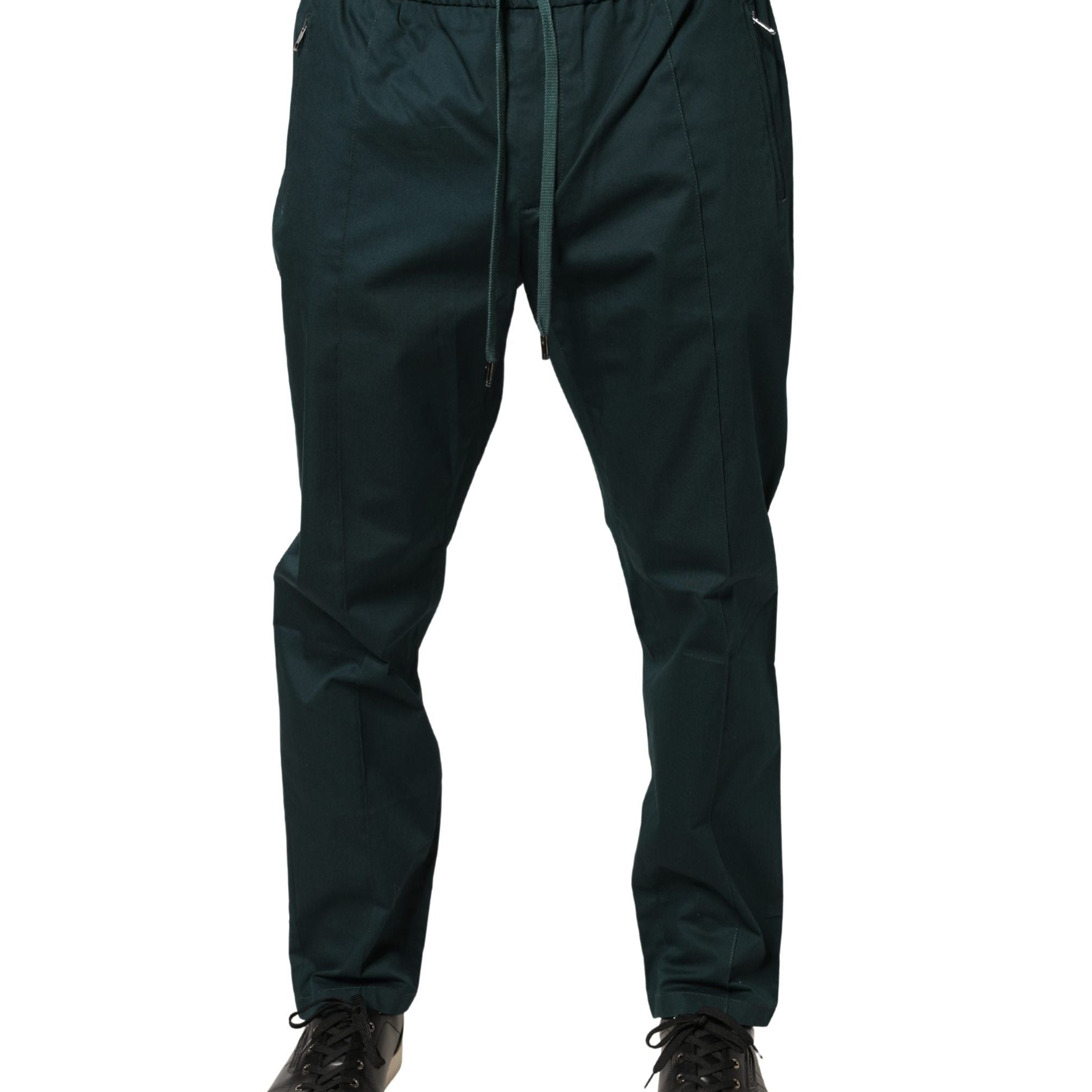 Dolce & Gabbana Green Cotton Skinny Men Jogger Trouser Pants