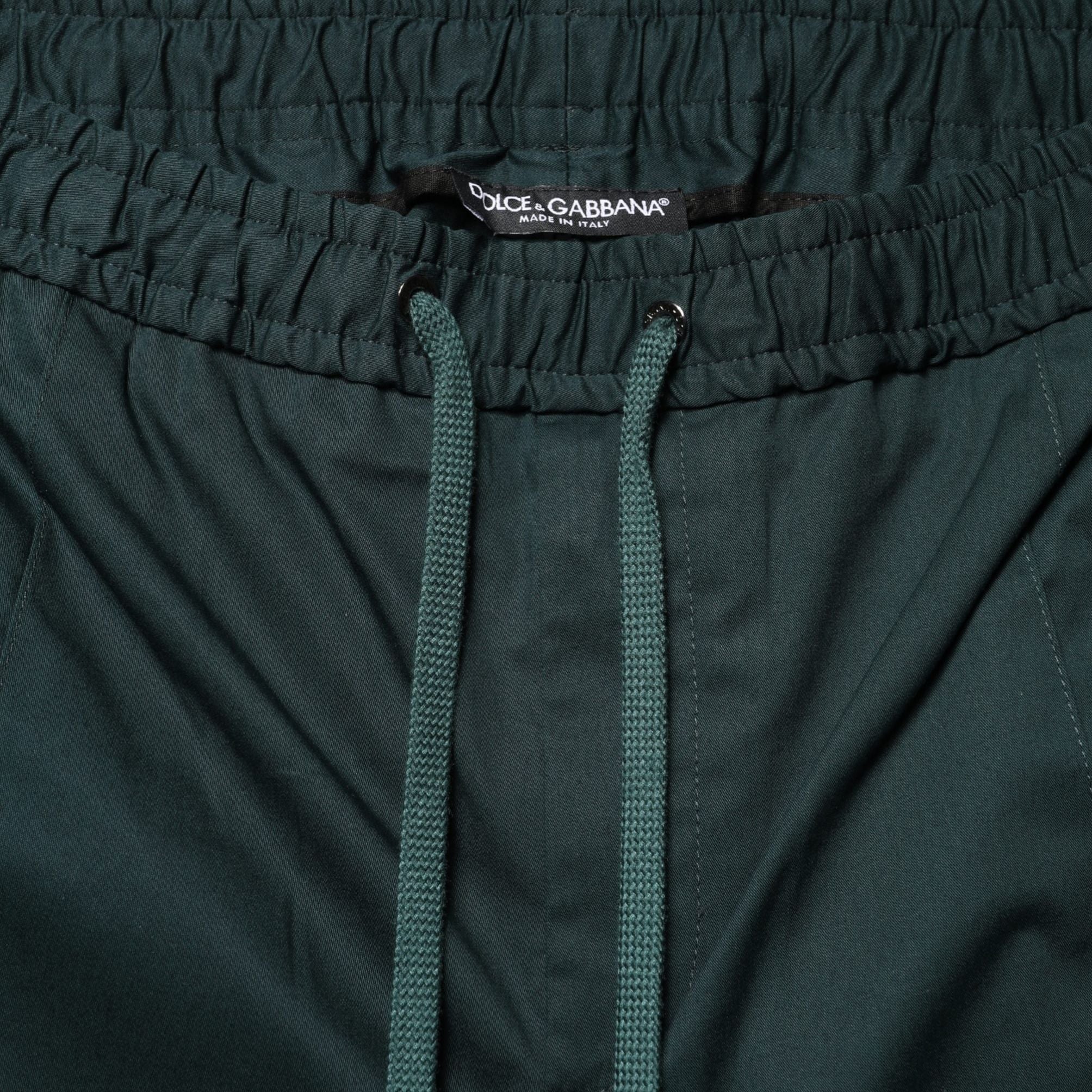 Dolce & Gabbana Green Cotton Skinny Men Jogger Trouser Pants