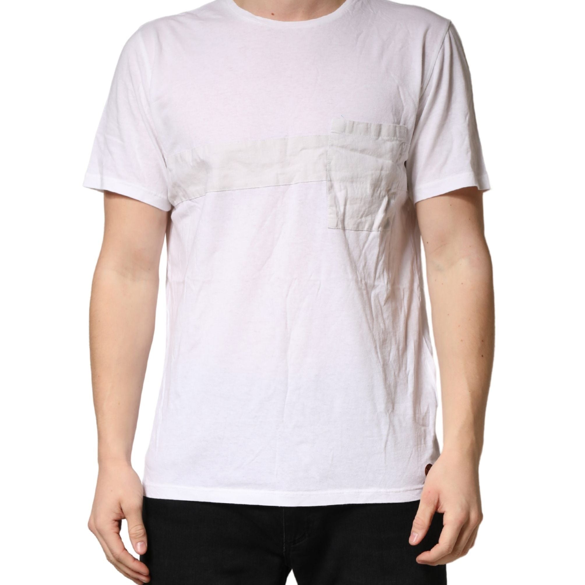 Bottega Veneta White 100% Cotton Plain Round Neck Men Shirt T-shirt