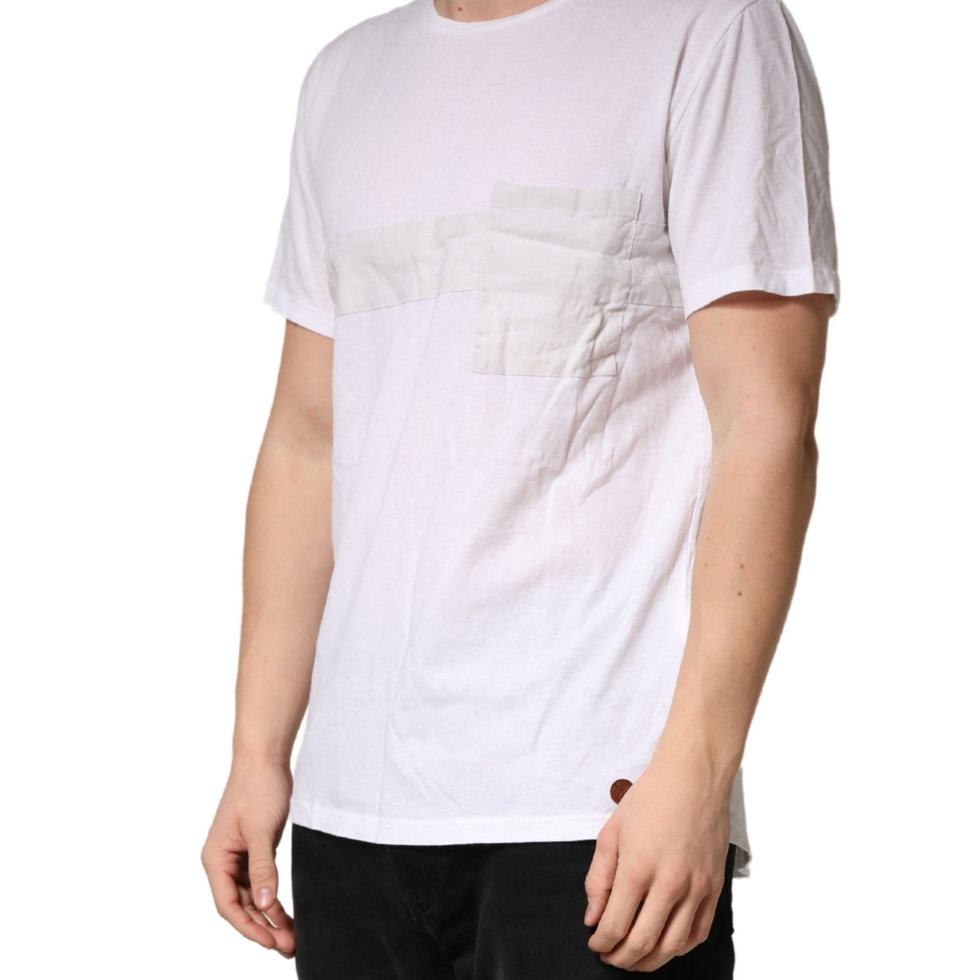 Bottega Veneta White 100% Cotton Plain Round Neck Men Shirt T-shirt