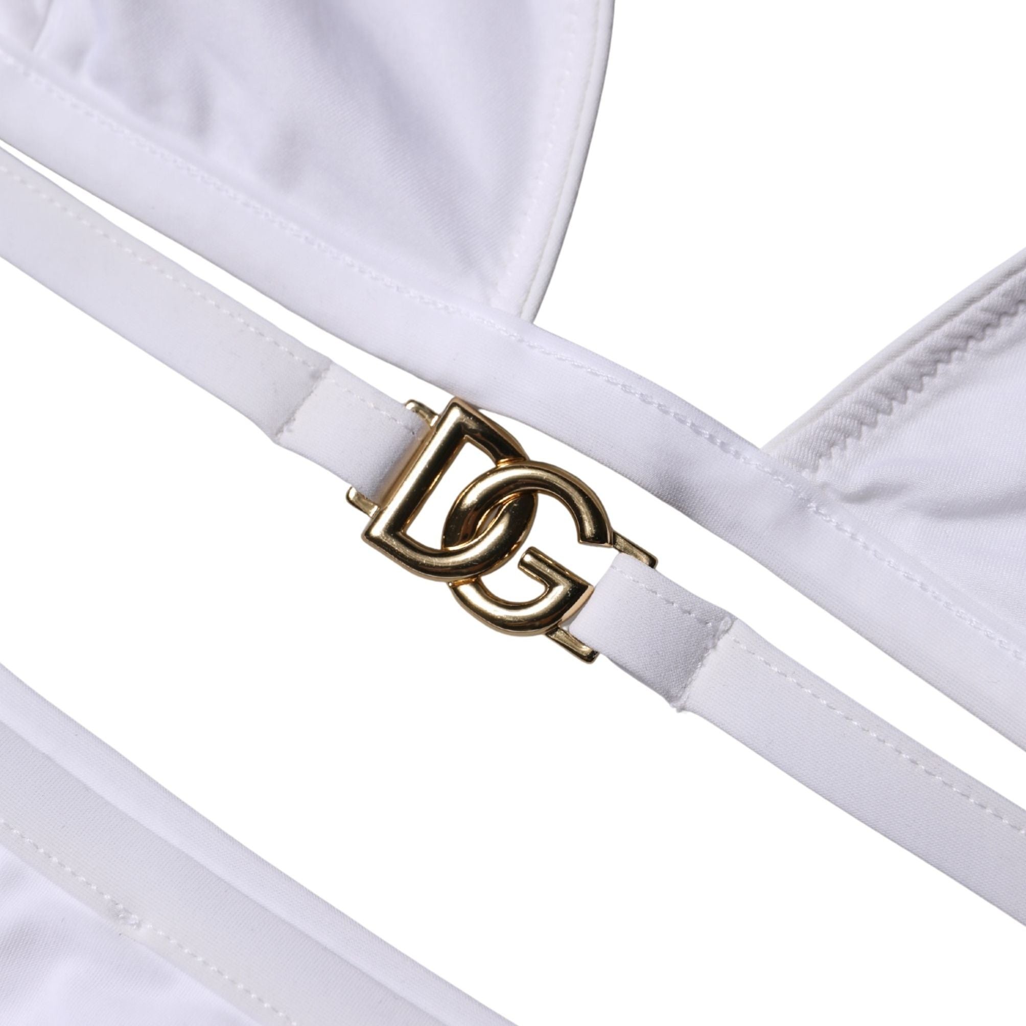 Dolce & Gabbana White Logo Swimsuit 2 Piece Top Bottom Swimwear