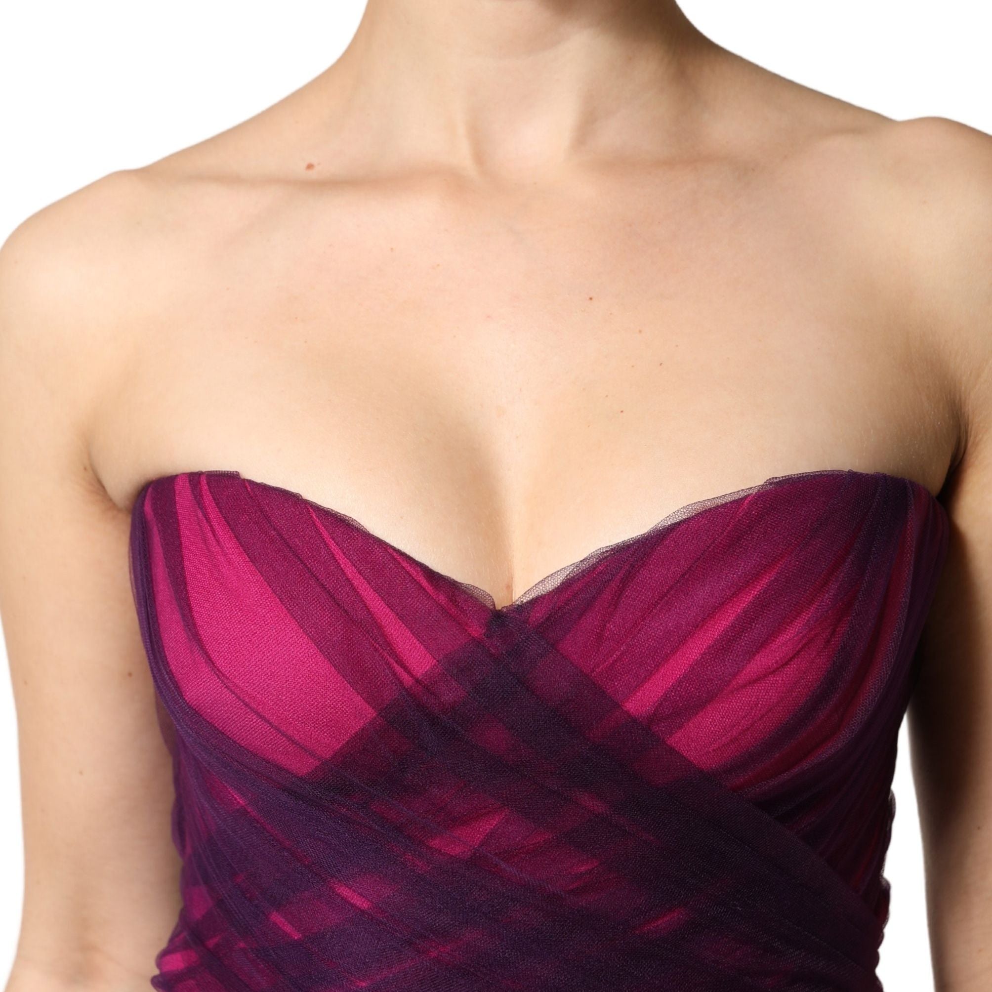 Dolce & Gabbana Pink Black Strapless Sheath Mermaid Dress