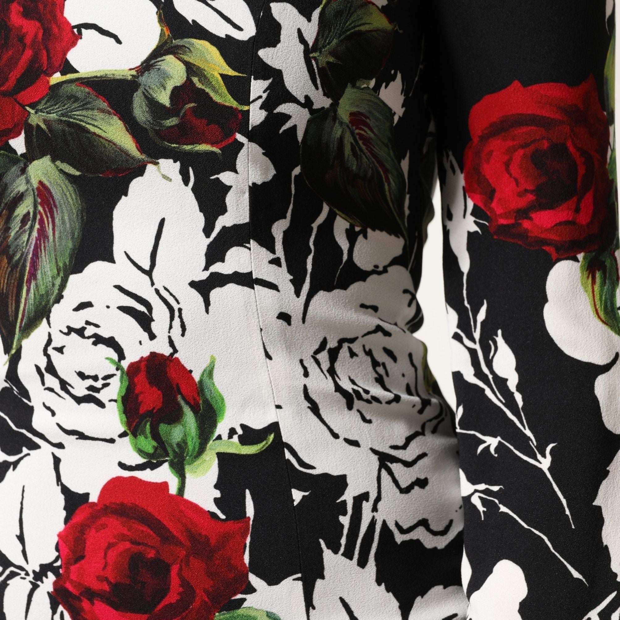 Dolce & Gabbana Black Floral Viscose Bodycon Long Gown Dress