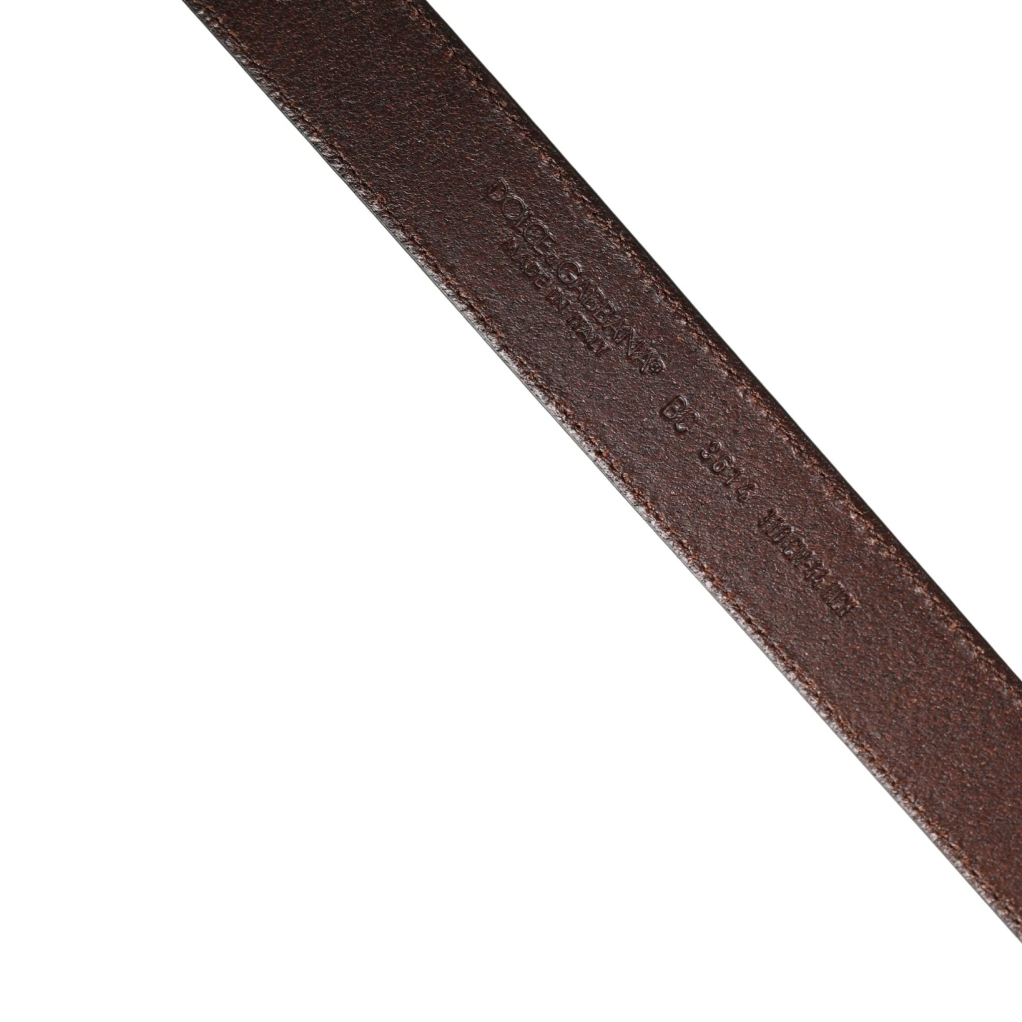 Dolce & Gabbana Men Brown Classic Leather Metal Buckle Belt