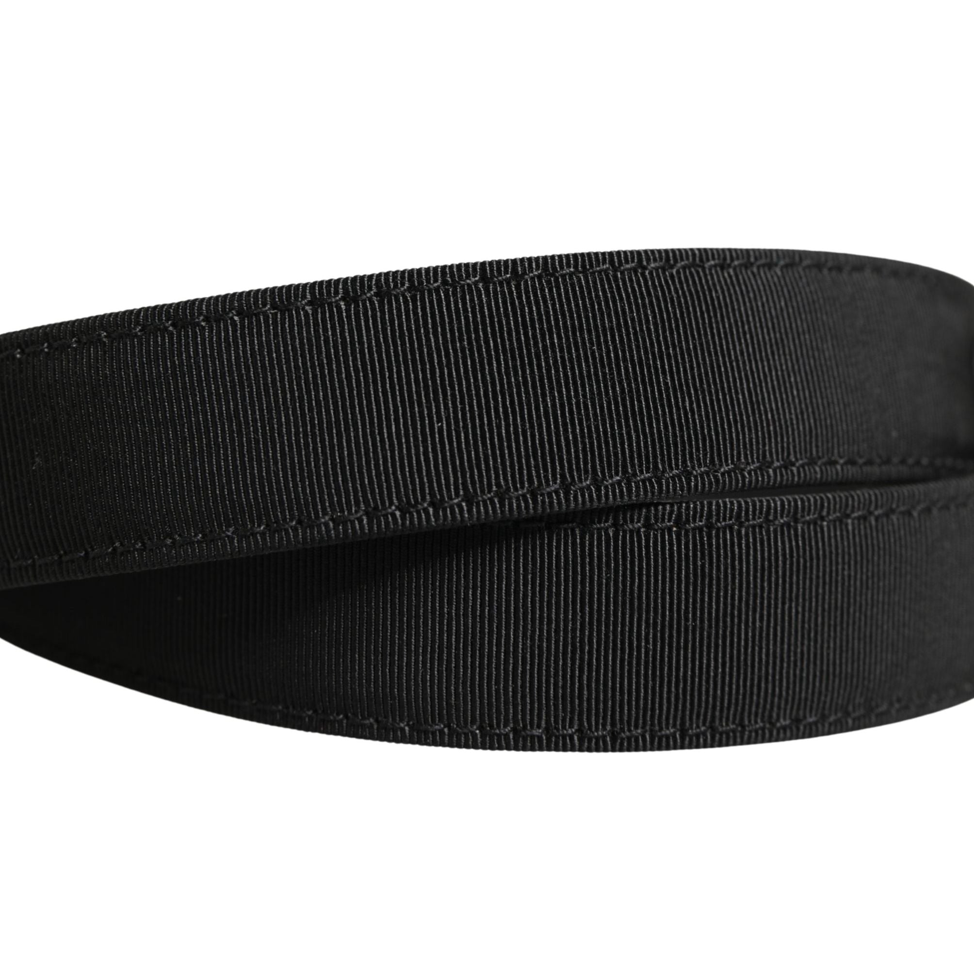 Dolce & Gabbana Men Black Viscose Leather Metal Buckle Belt