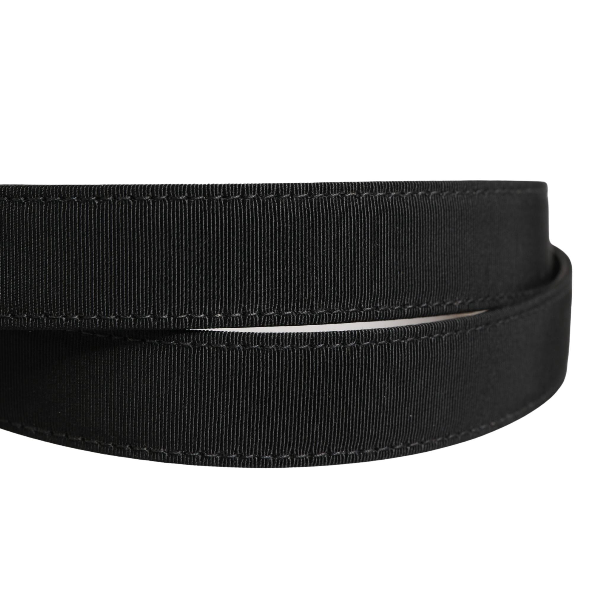 Dolce & Gabbana Black Viscose Leather Gold Metal Buckle Belt