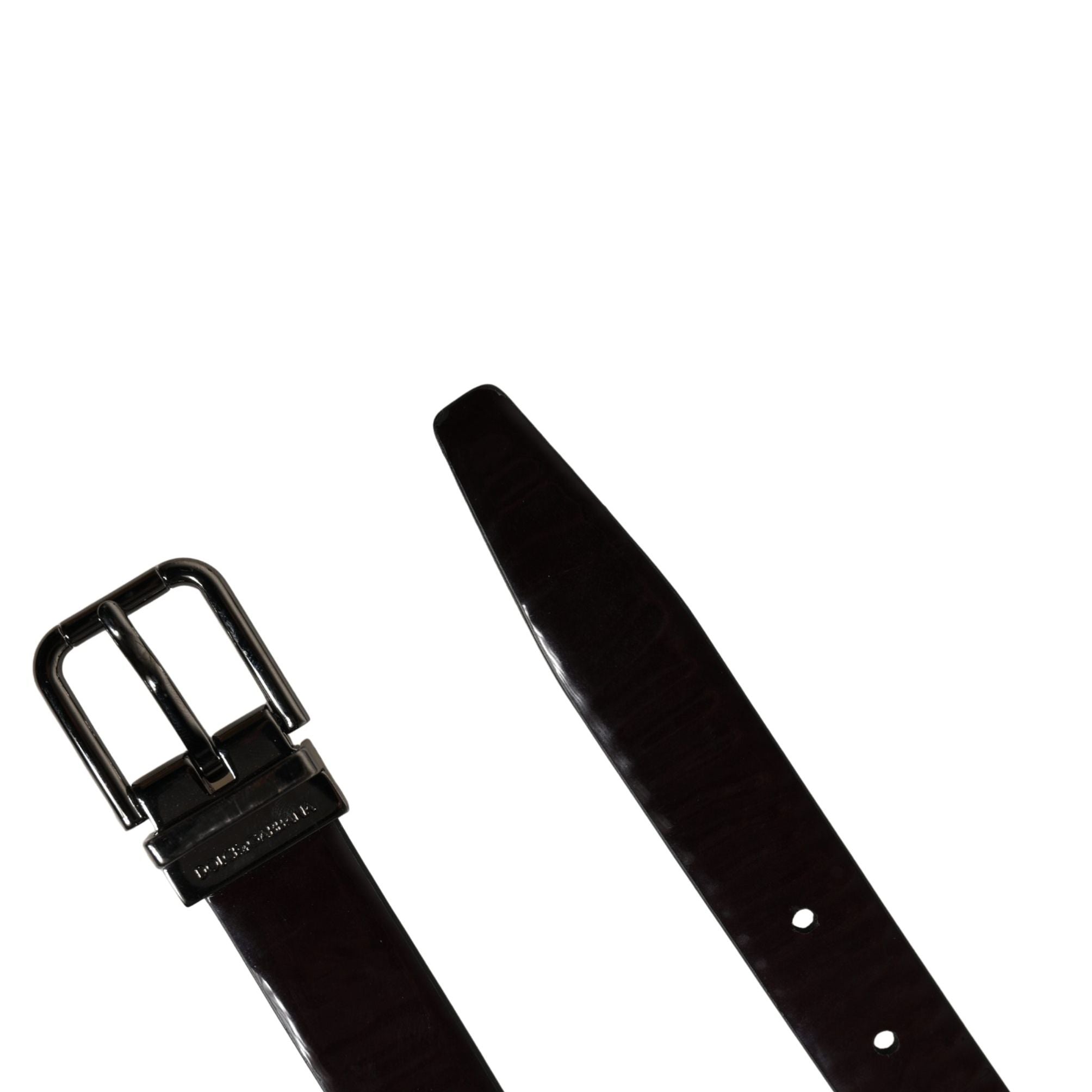 Dolce & Gabbana Men Black Classic Leather Metal Buckle Belt