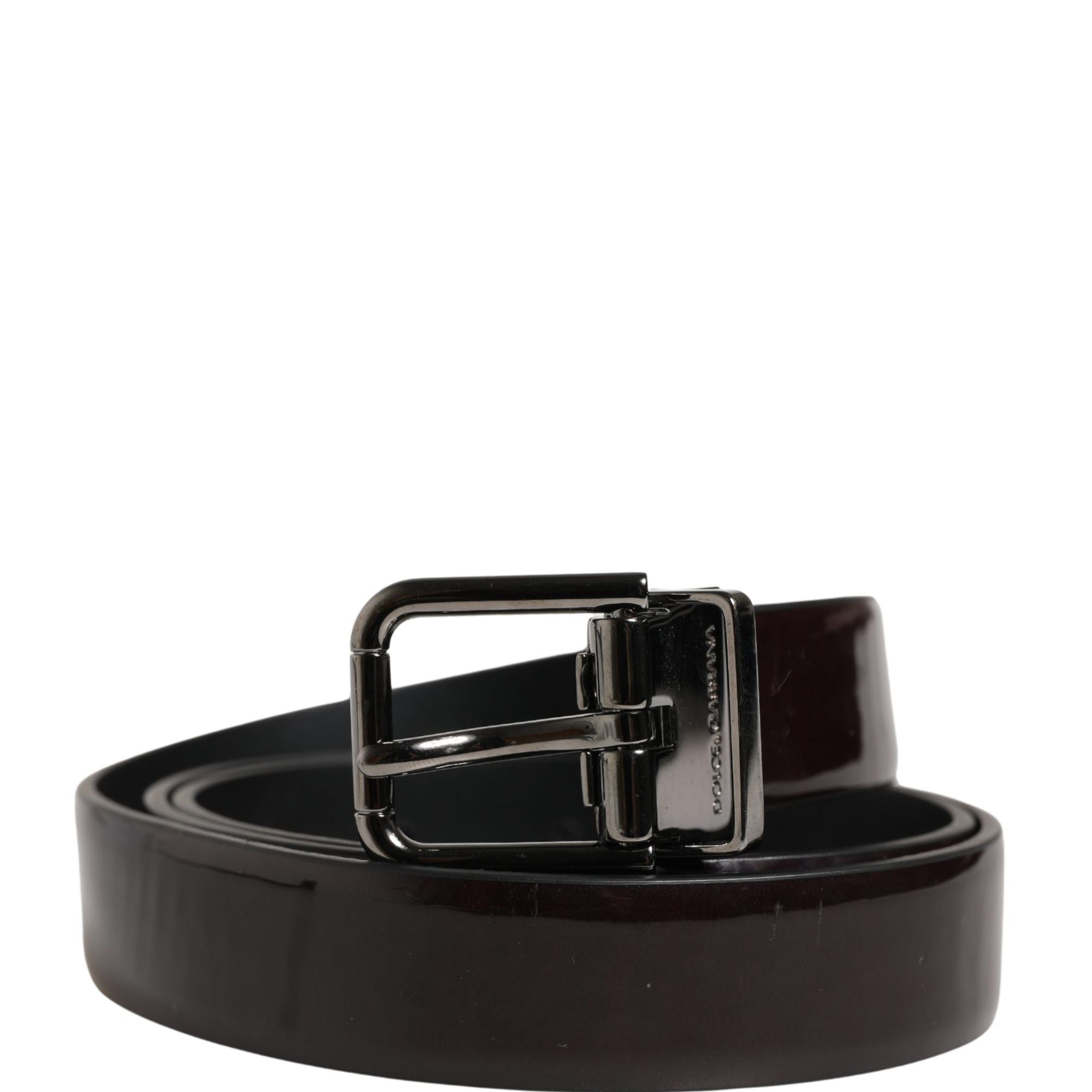 Dolce & Gabbana Men Black Classic Leather Metal Buckle Belt