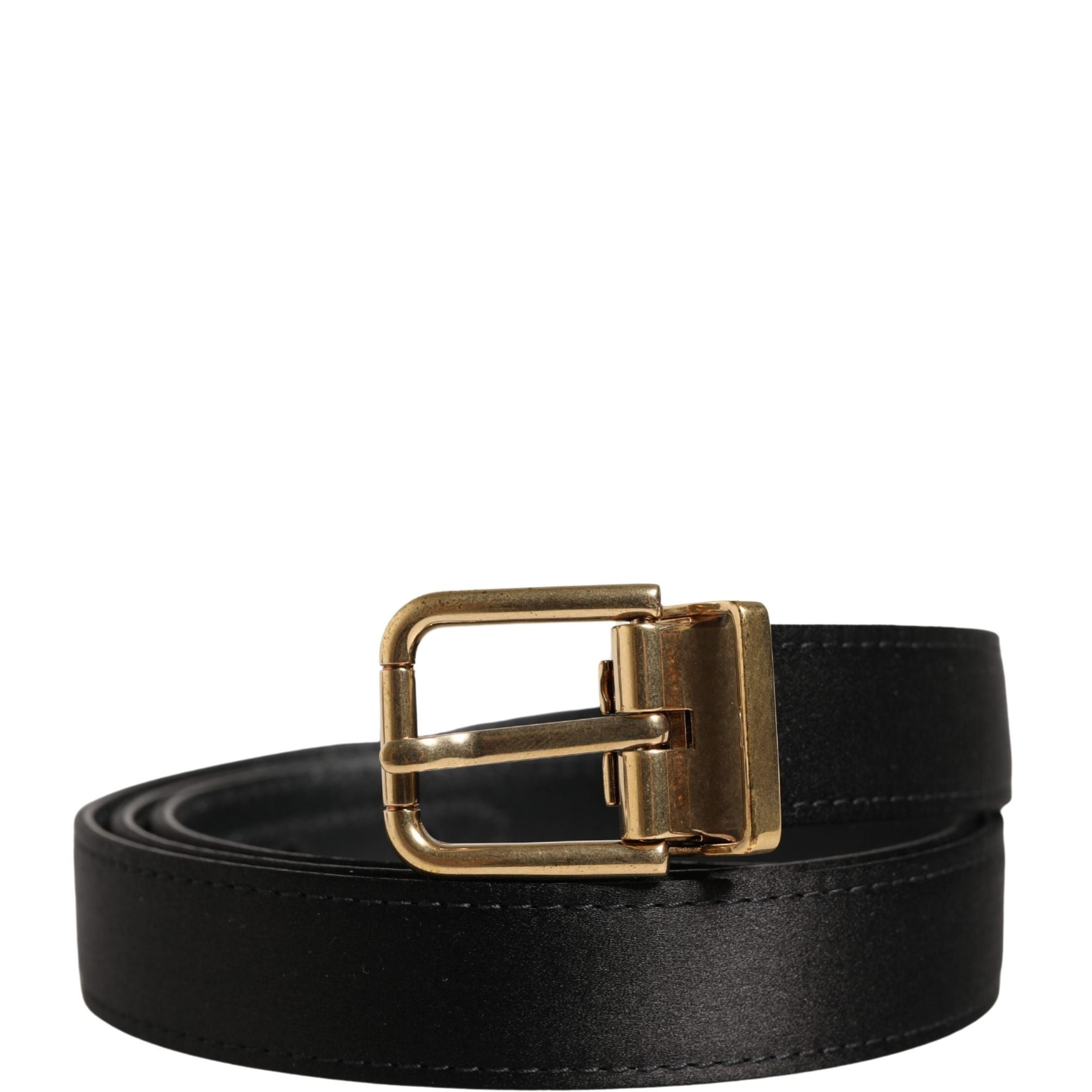 Dolce & Gabbana Men Black Classic Viscose Metal Buckle Belt