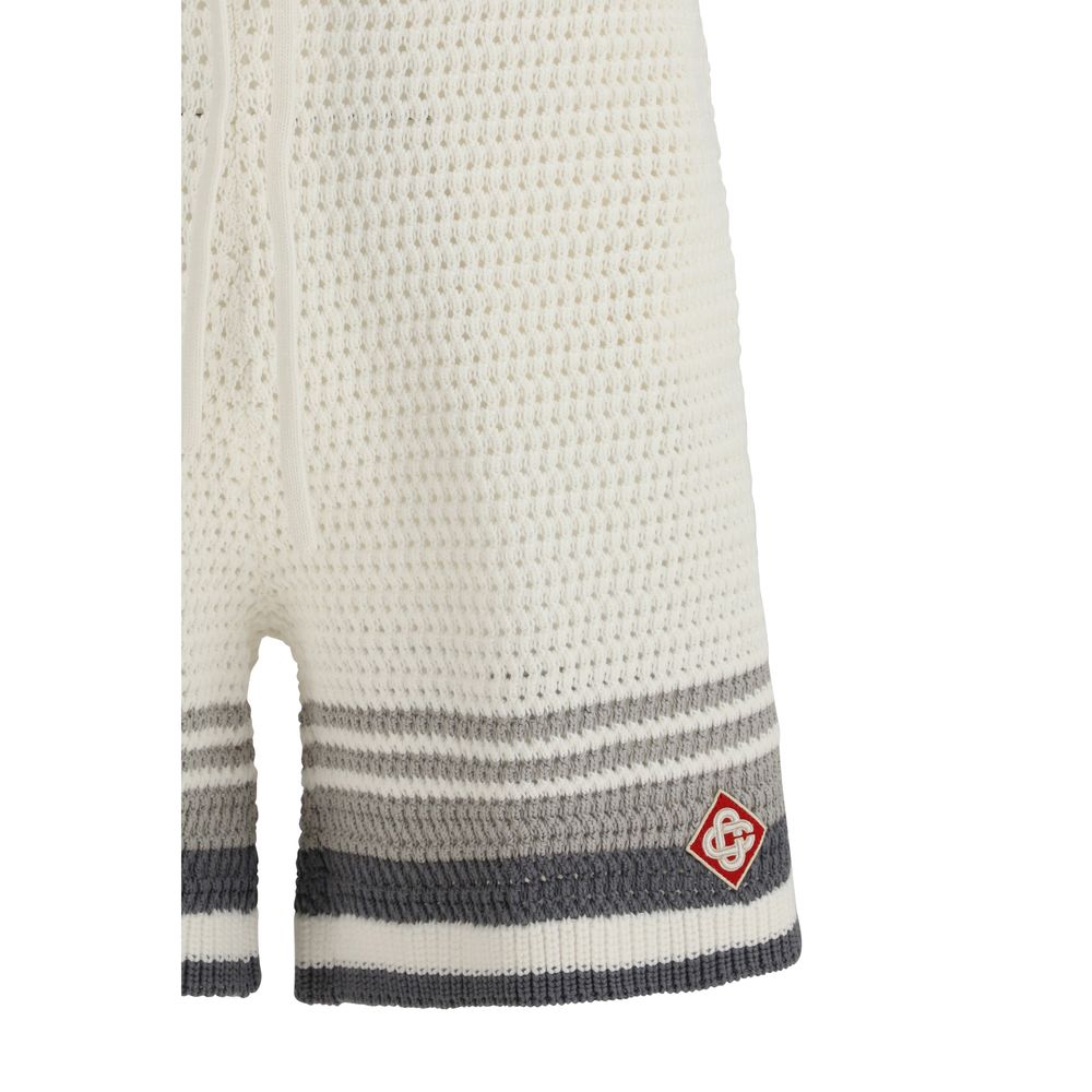 Casablanca White Cotton Bermuda Shorts