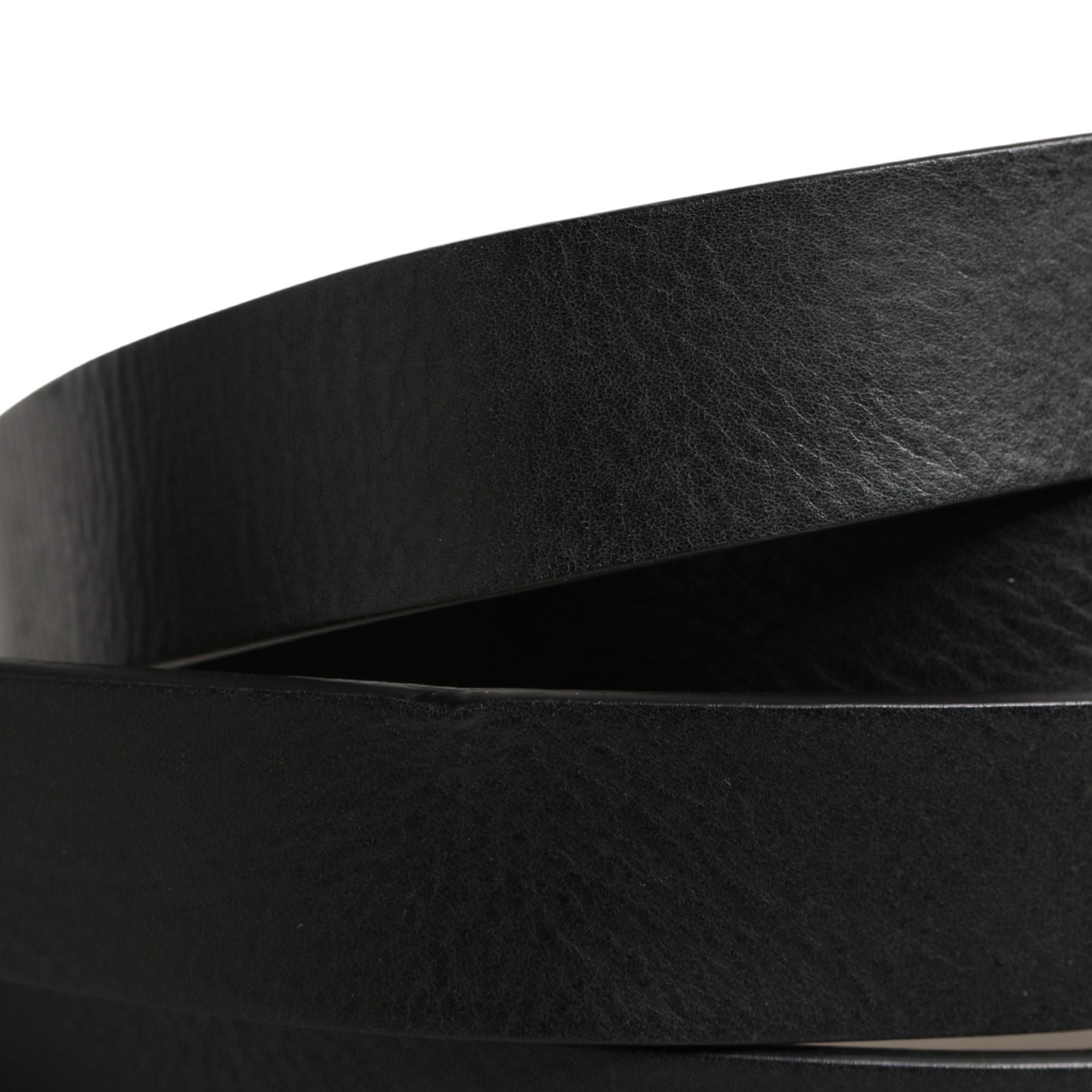 Dolce & Gabbana Black Double Strap Leather Silver Buckle Belt