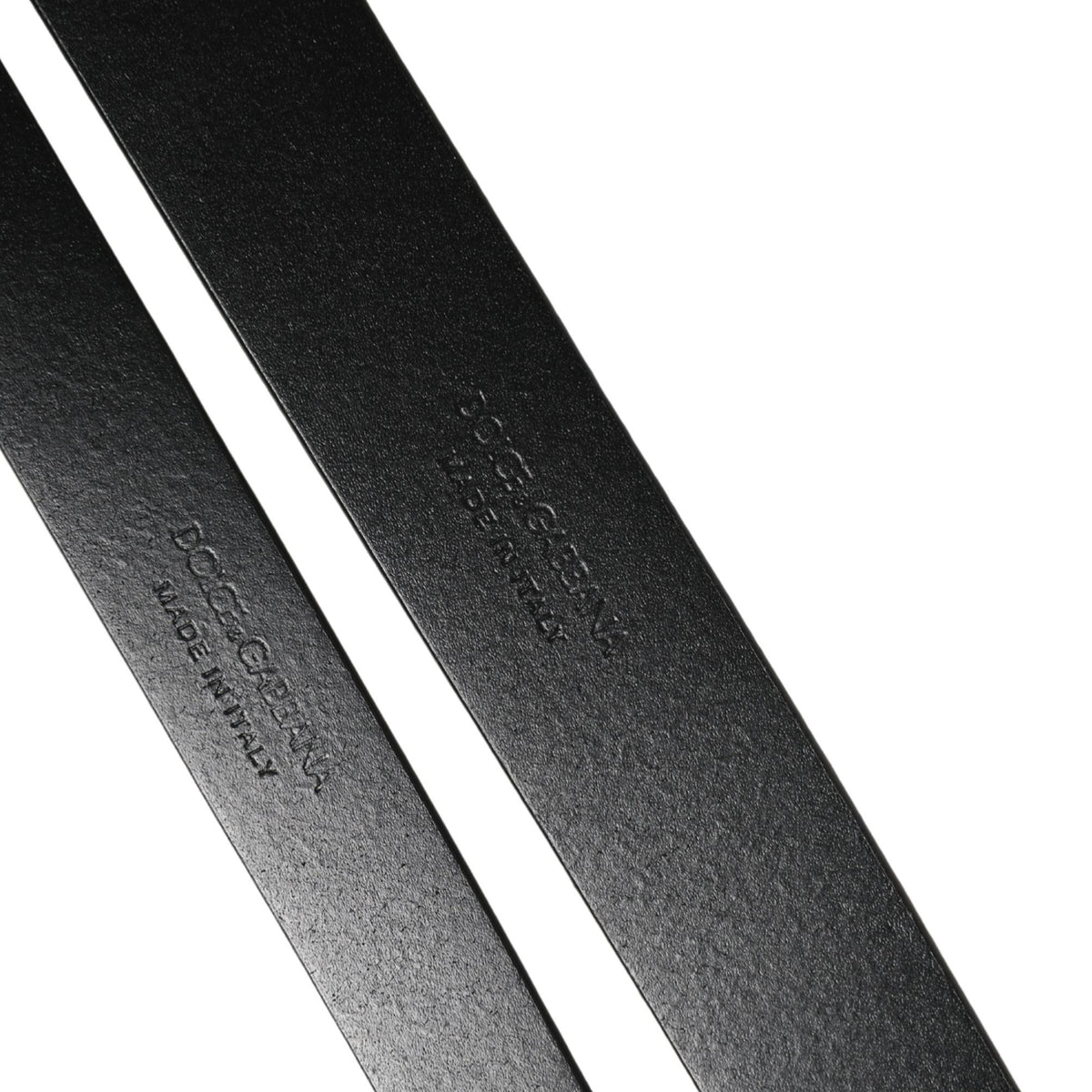 Dolce & Gabbana Black Double Strap Leather Silver Buckle Belt