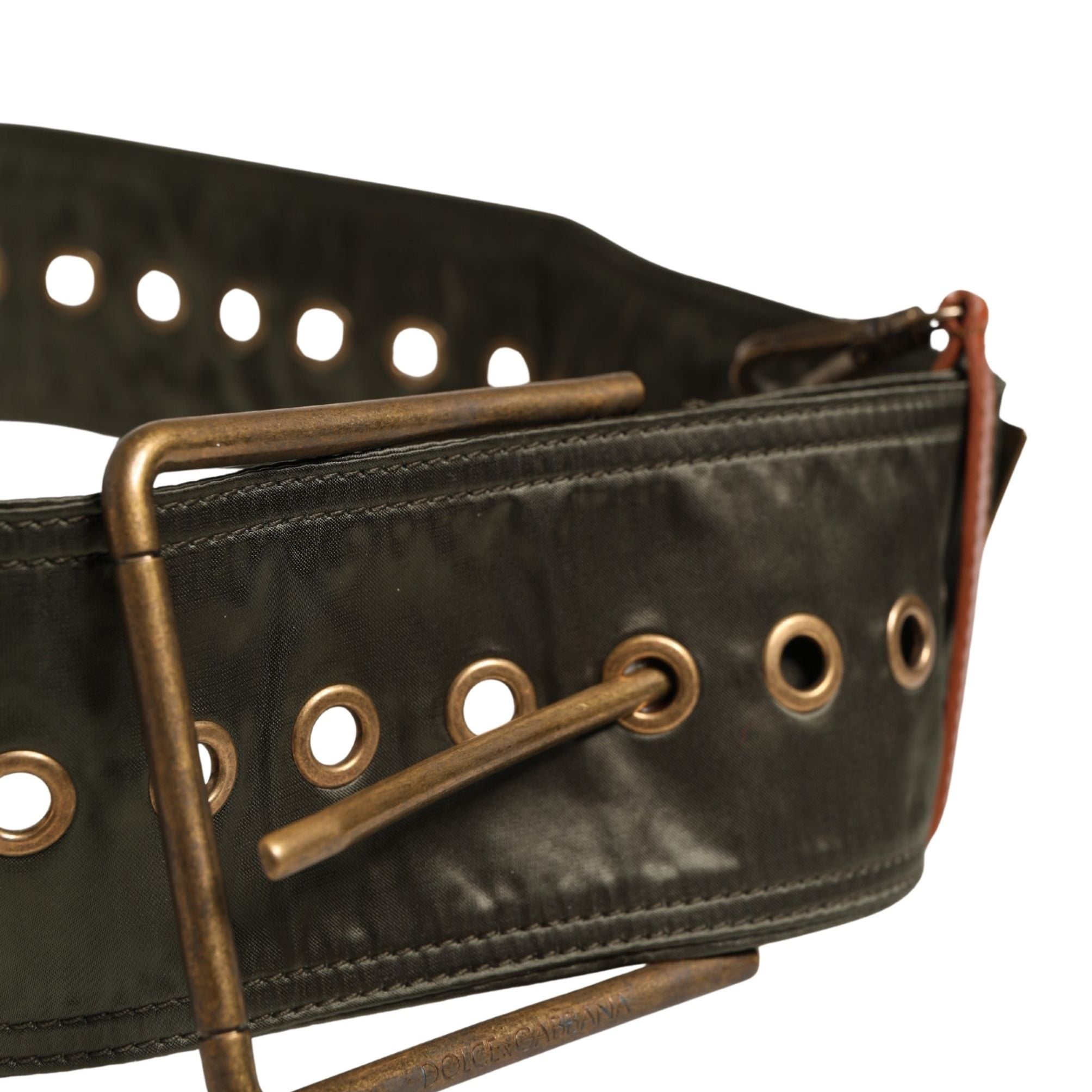 Dolce & Gabbana Men Black Wide Leather DG Metal Buckle Belt