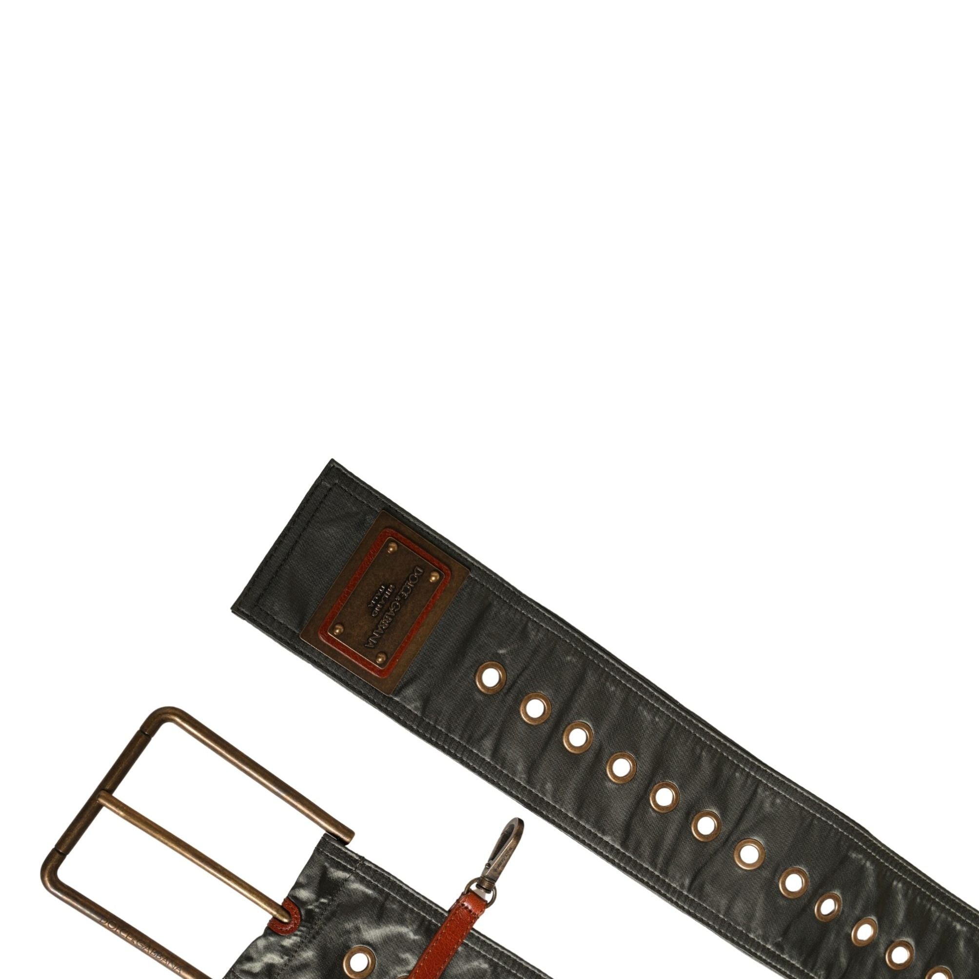 Dolce & Gabbana Men Black Wide Leather DG Metal Buckle Belt