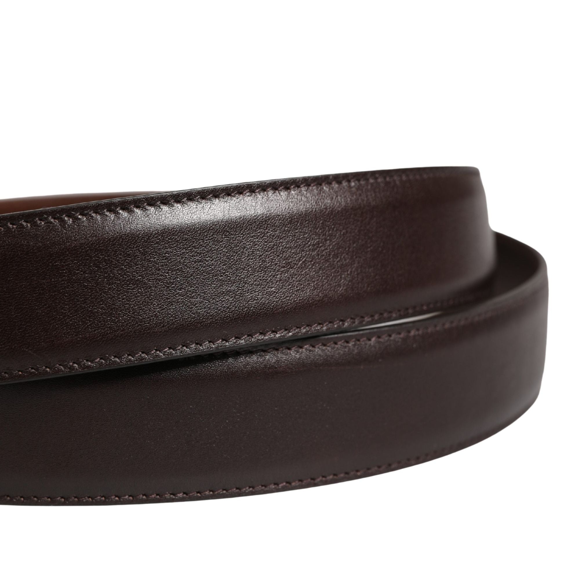 Dolce & Gabbana Men Brown Classic Leather Metal Buckle Belt