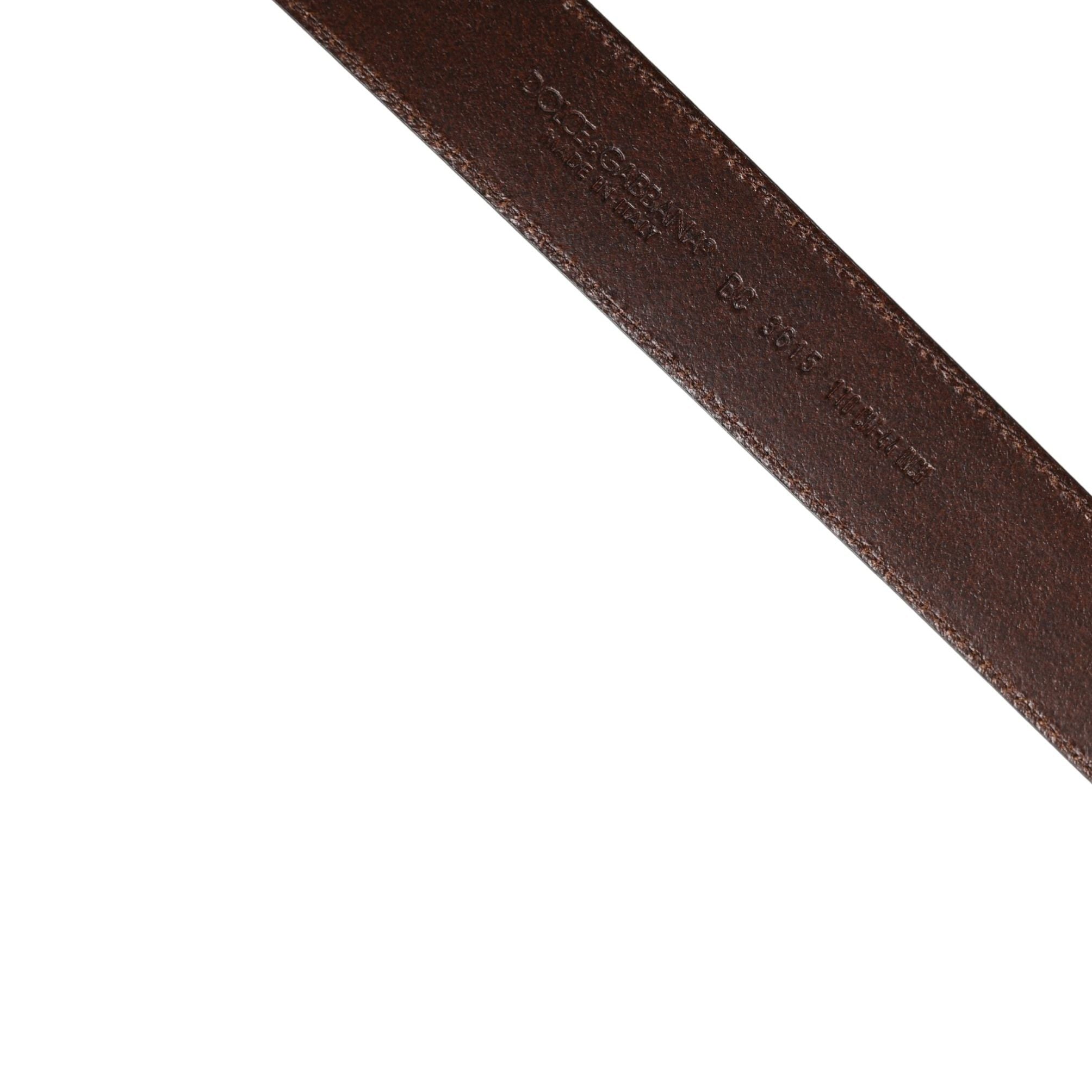 Dolce & Gabbana Men Brown Classic Leather Metal Buckle Belt