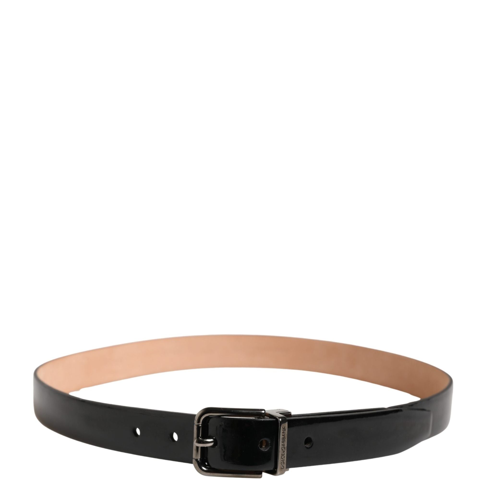 Dolce & Gabbana Men Black Classic Leather Metal Buckle Belt