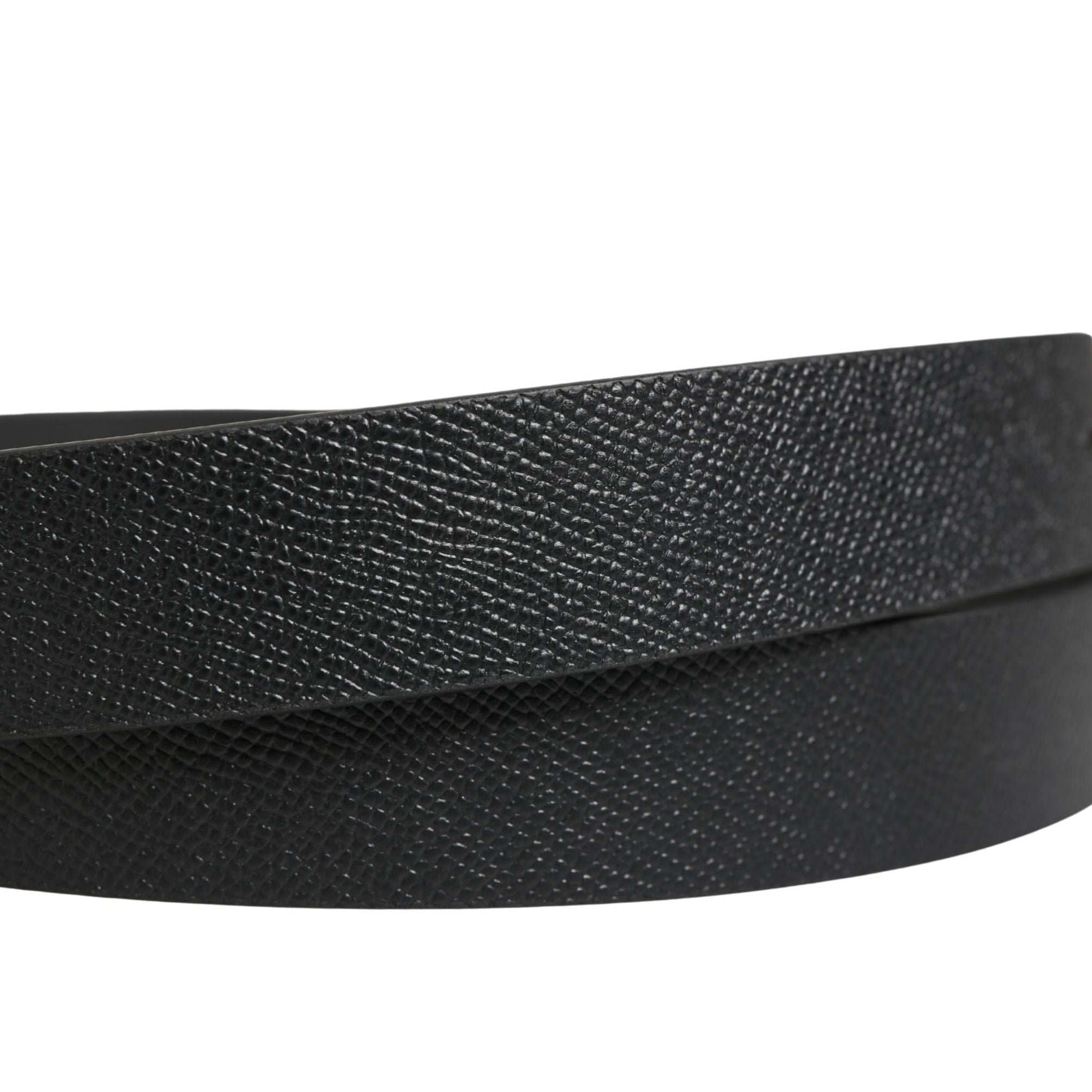 Dolce & Gabbana Men Black Classic Leather Logo Buckle Belt