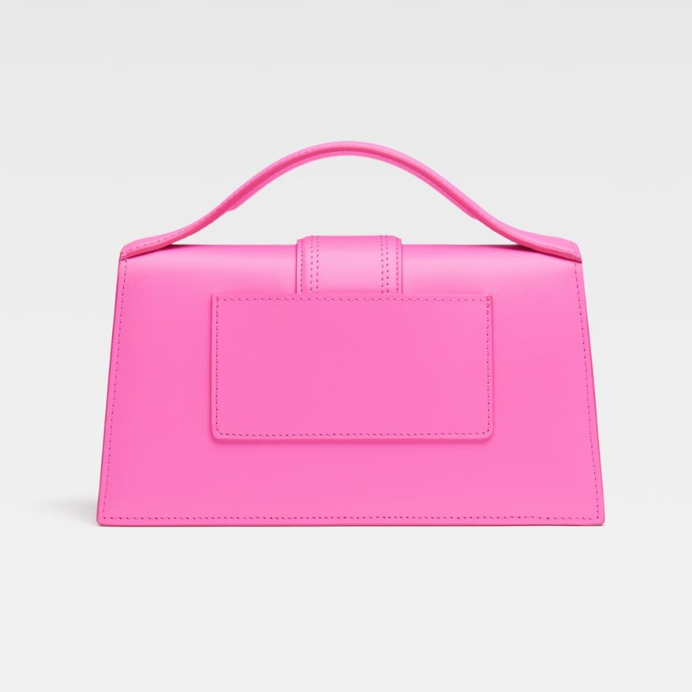 Jacquemus Neon Pink Leather Le Grand Bambino Handbag