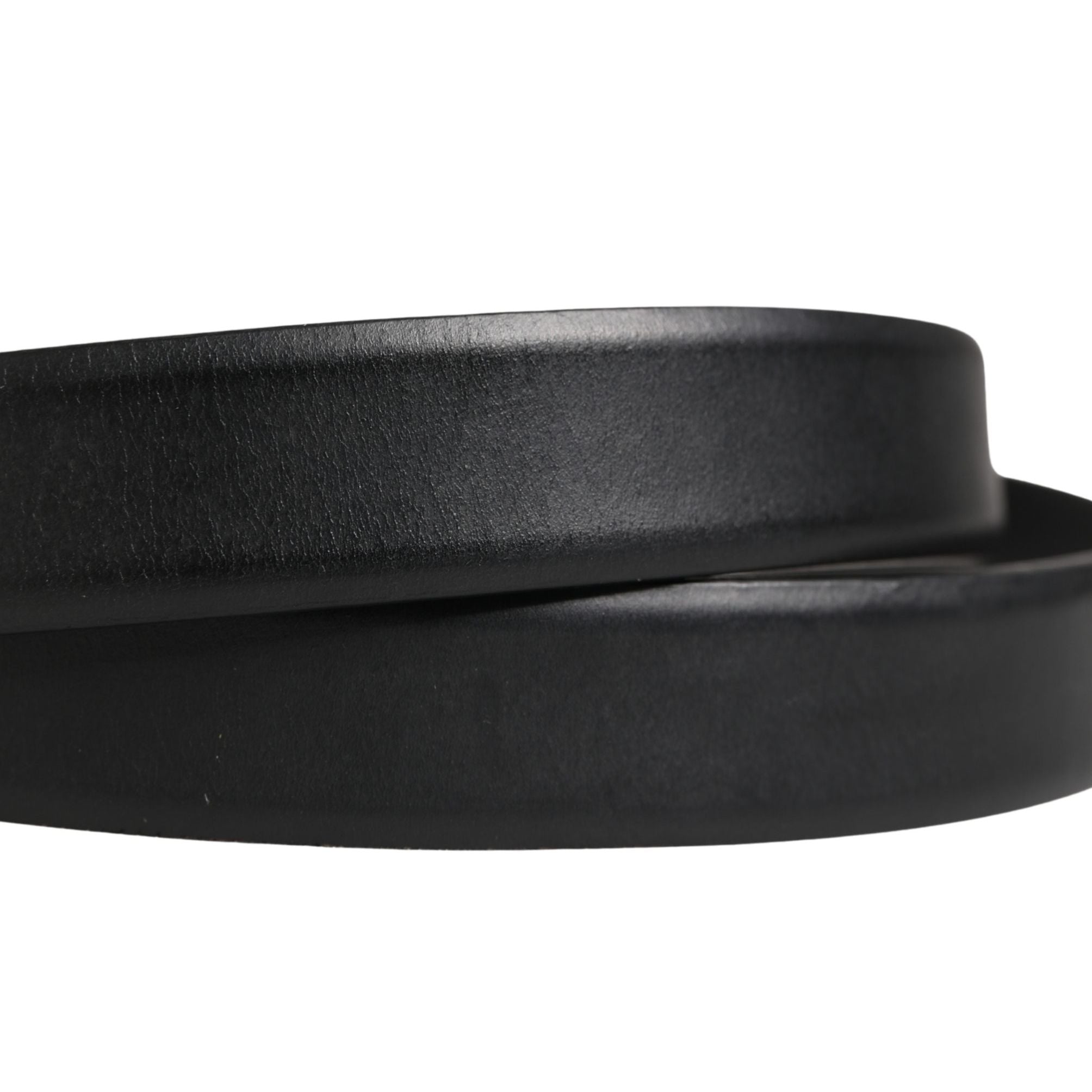 Dolce & Gabbana Men Black Classic Leather Metal Buckle Belt