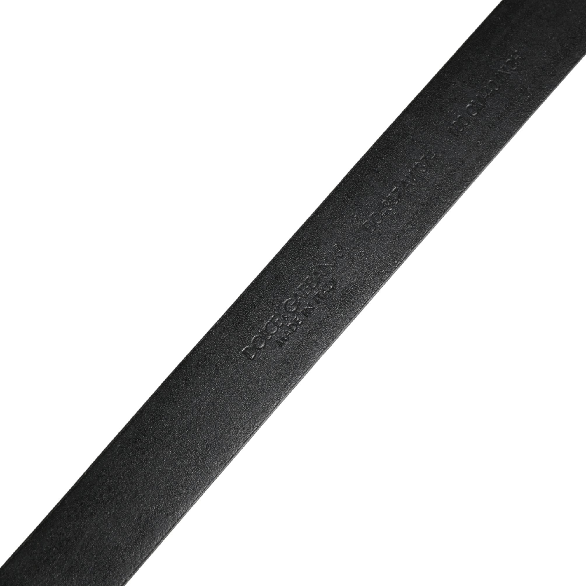 Dolce & Gabbana Men Black Classic Leather Metal Buckle Belt