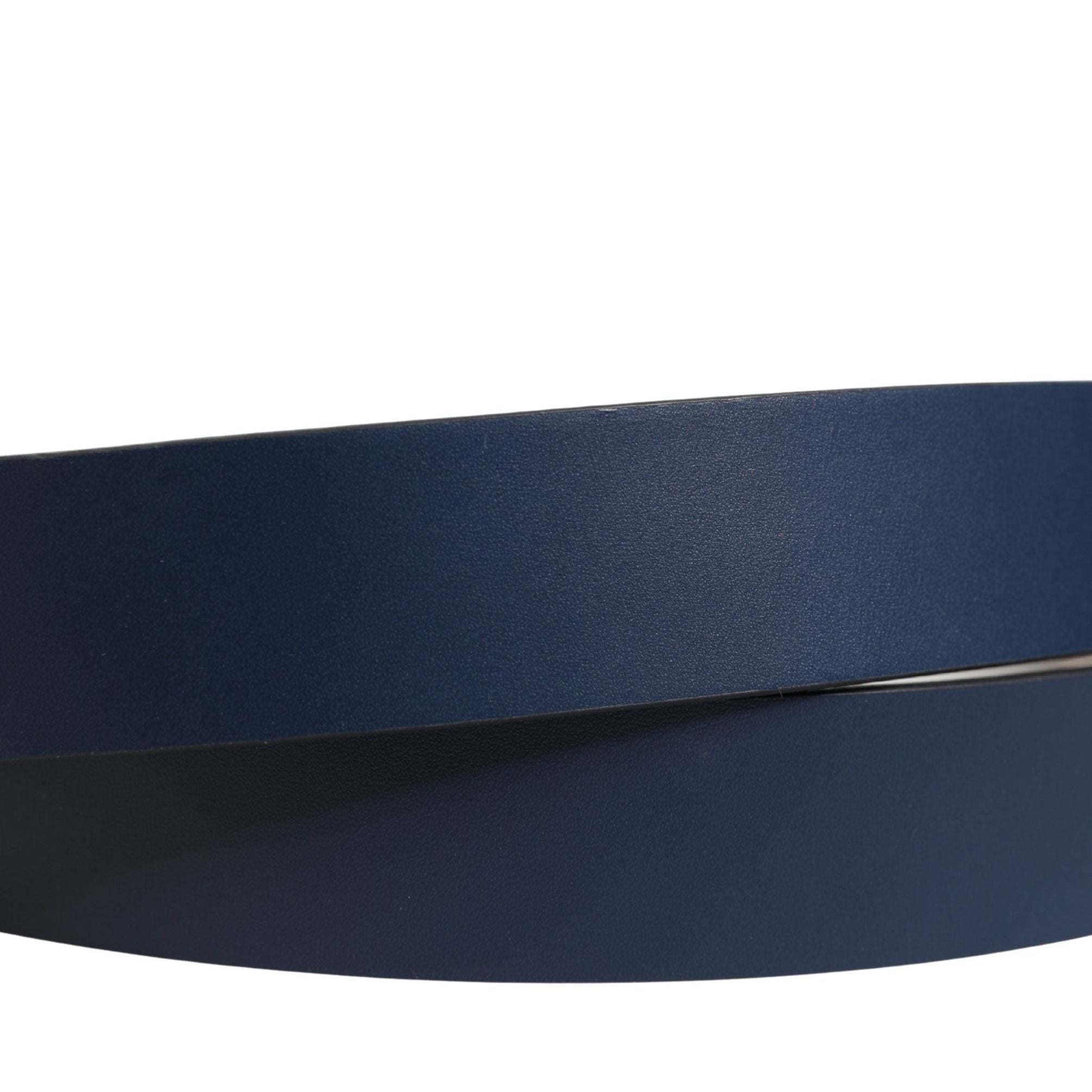 Dolce & Gabbana Men Blue Calf Leather Logo Metal Buckle Belt