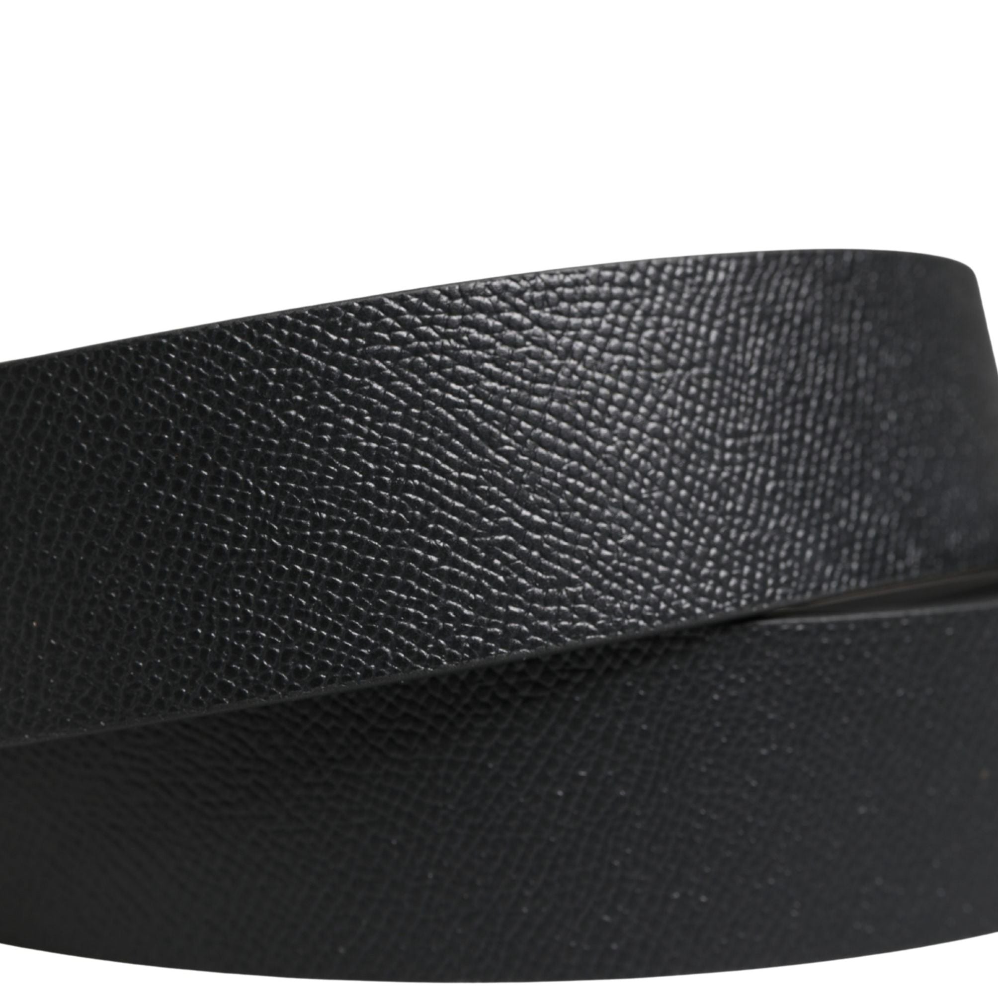 Dolce & Gabbana Men Black Classic Leather Metal Buckle Belt