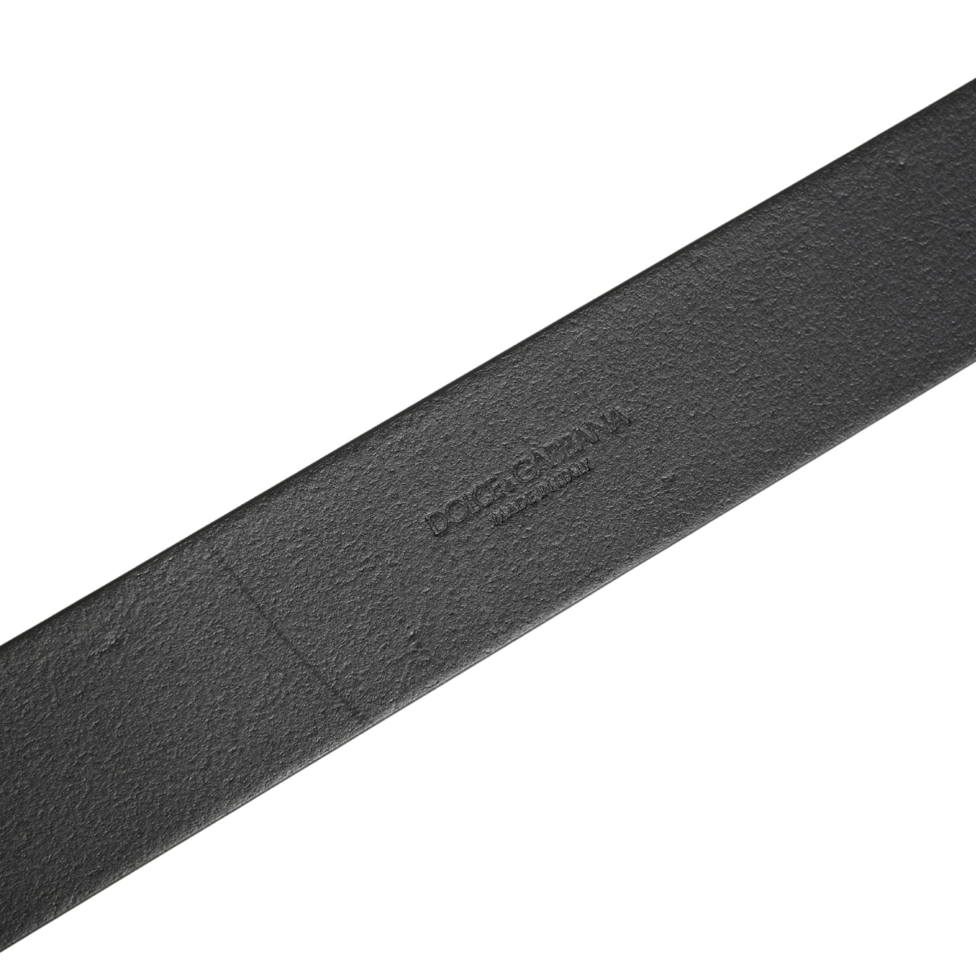 Dolce & Gabbana Men Black Classic Leather Metal Buckle Belt