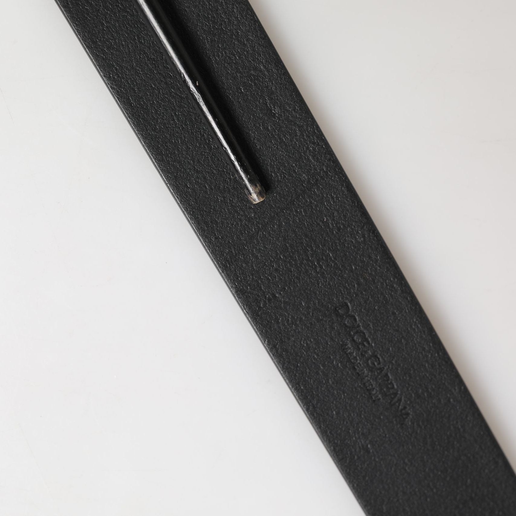 Dolce & Gabbana Men Black Classic Leather Metal Buckle Belt