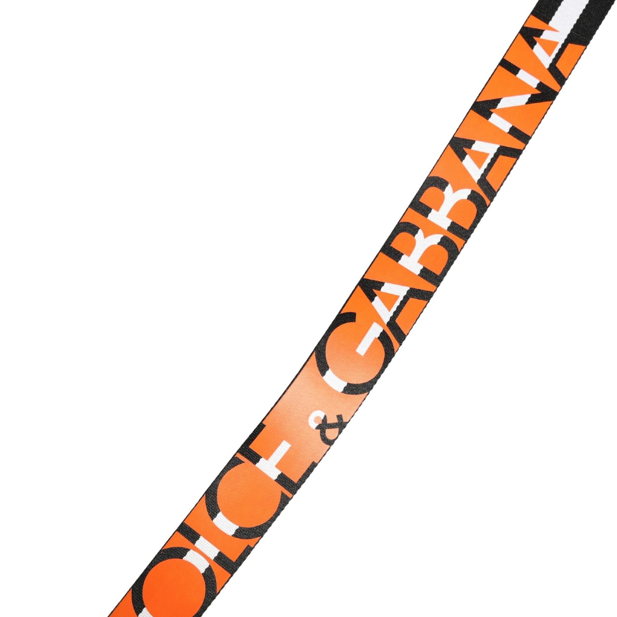 Dolce & Gabbana Men Black White Nylon Logo Metal Buckle Belt