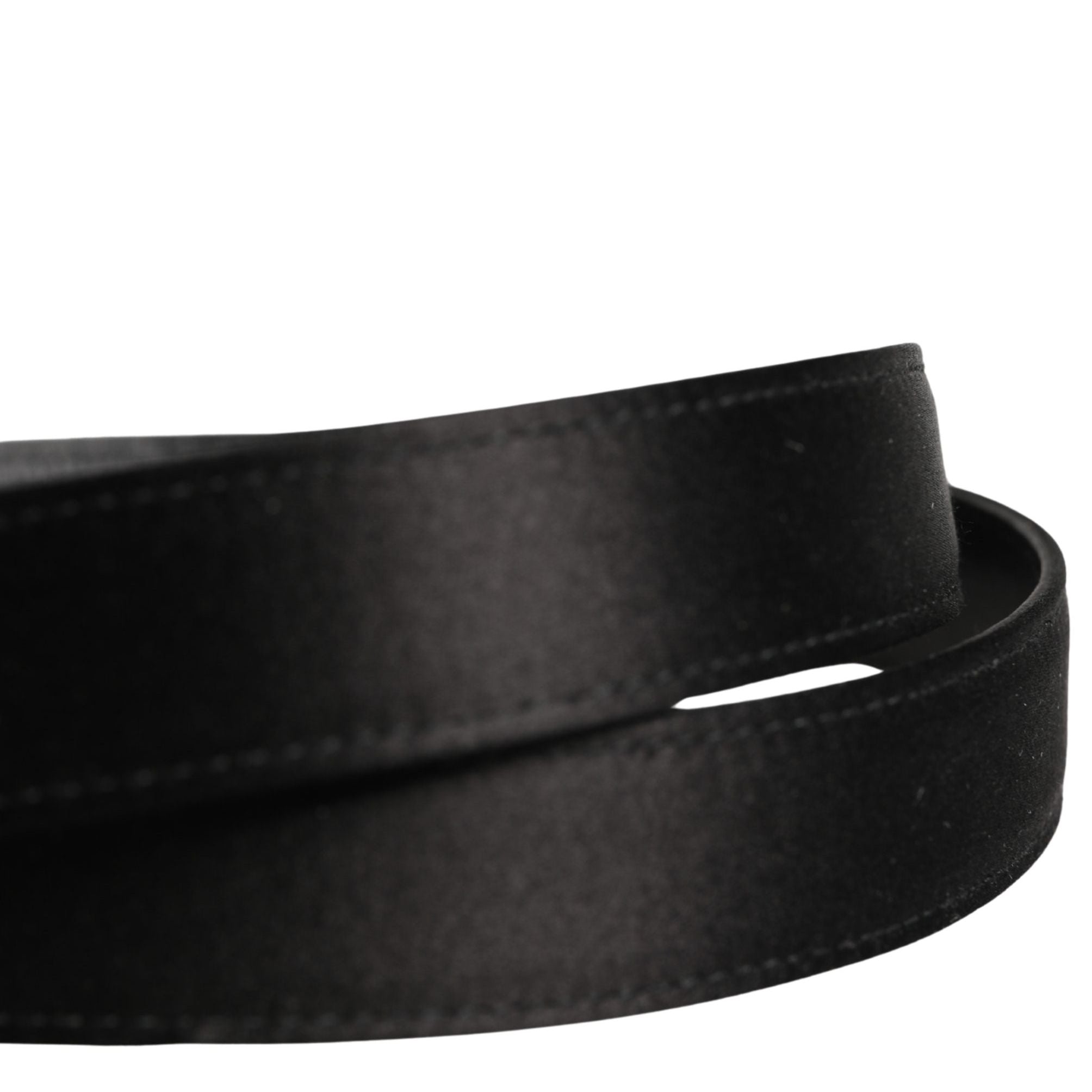 Dolce & Gabbana Men Black Classic Leather Metal Buckle Belt