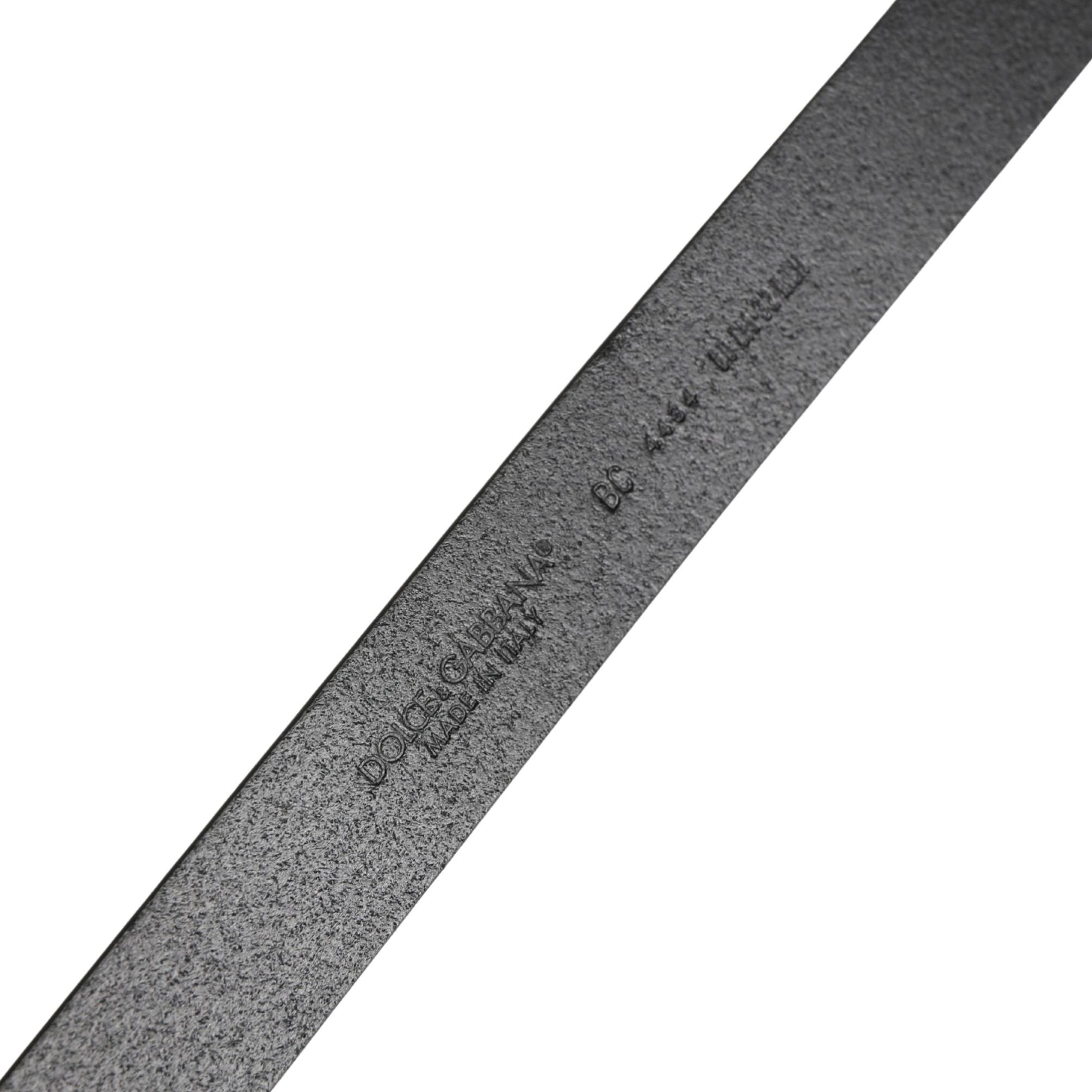 Dolce & Gabbana Men Black Classic Leather Metal Buckle Belt