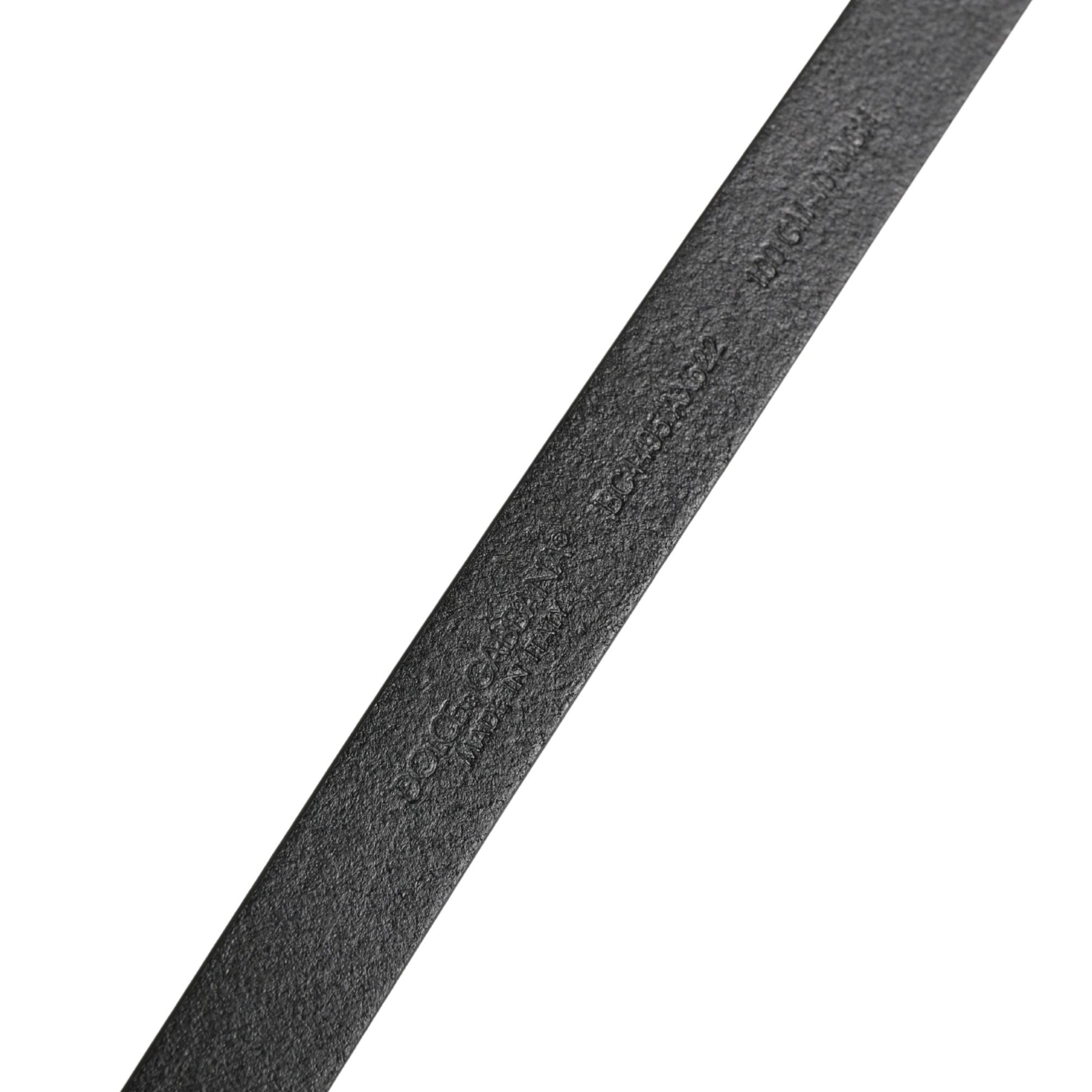 Dolce & Gabbana Men Black Leather Classic Metal Buckle Belt