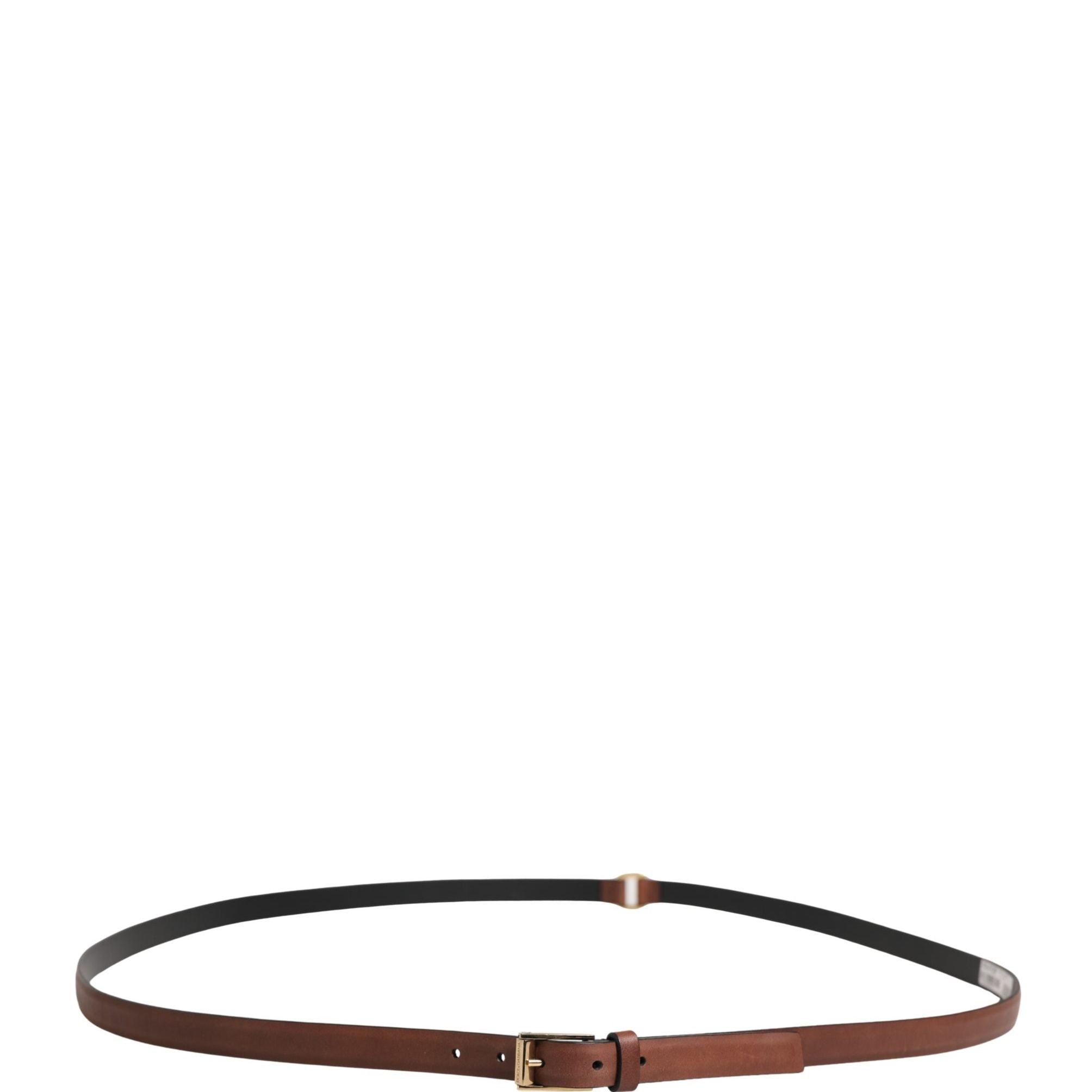Dolce & Gabbana Men Brown Leather Classic Metal Buckle Belt