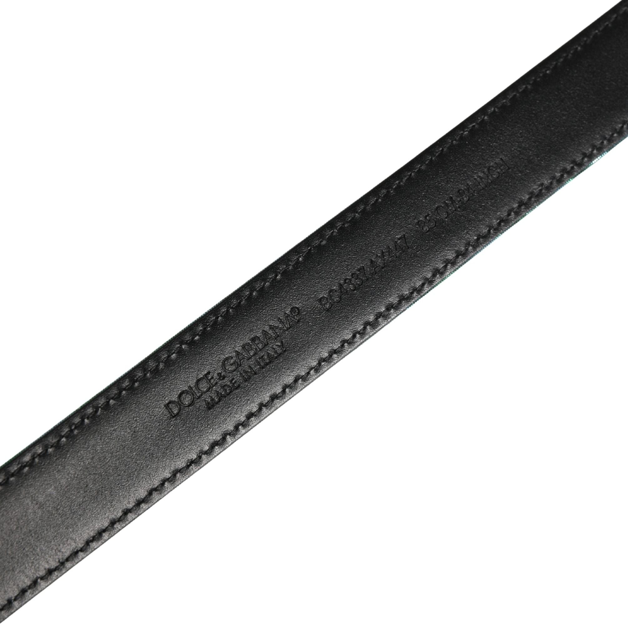 Dolce & Gabbana Men Green Lurex Polyester Metal Buckle Belt