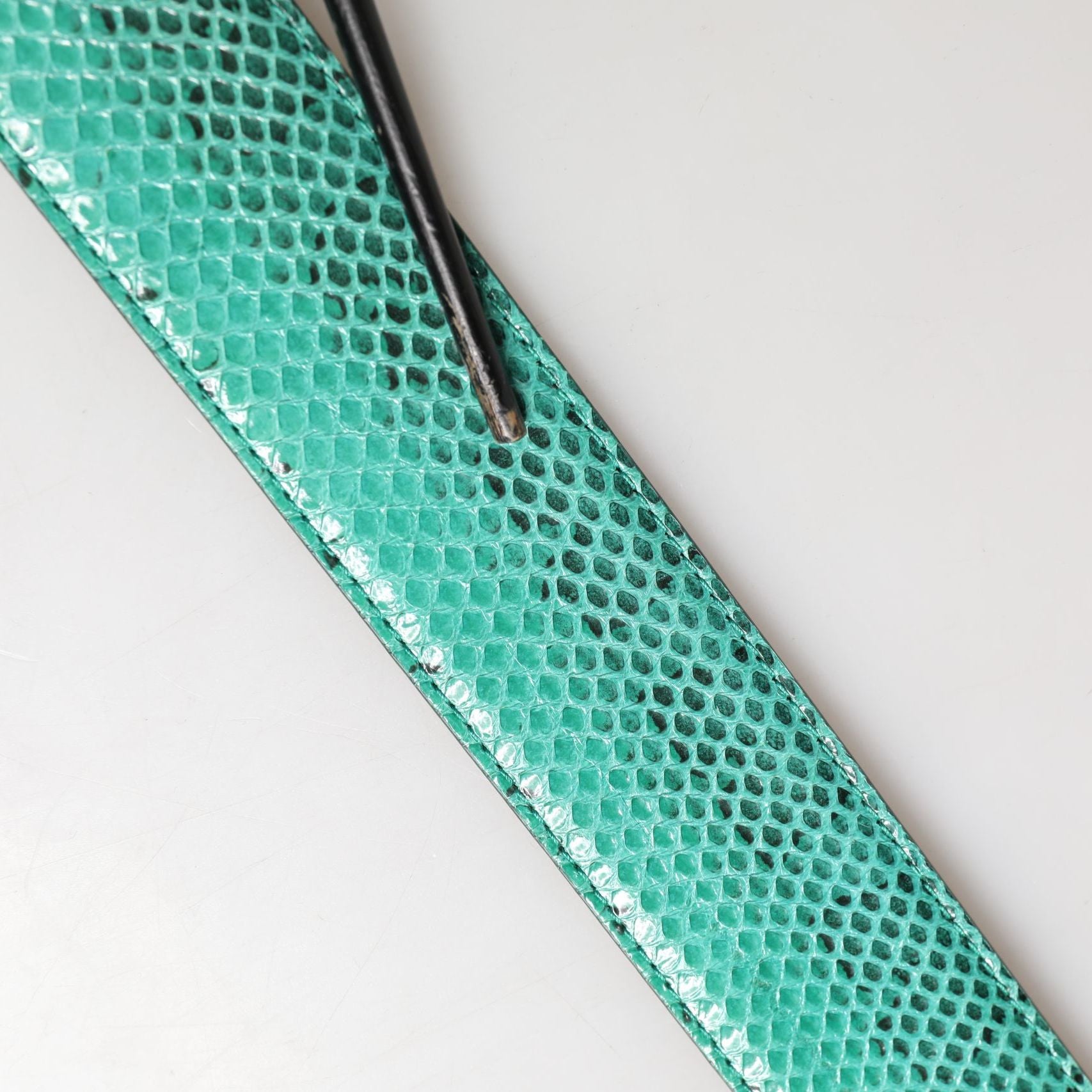 Dolce & Gabbana Green Leather DG Logo Embellished Buckle Belt