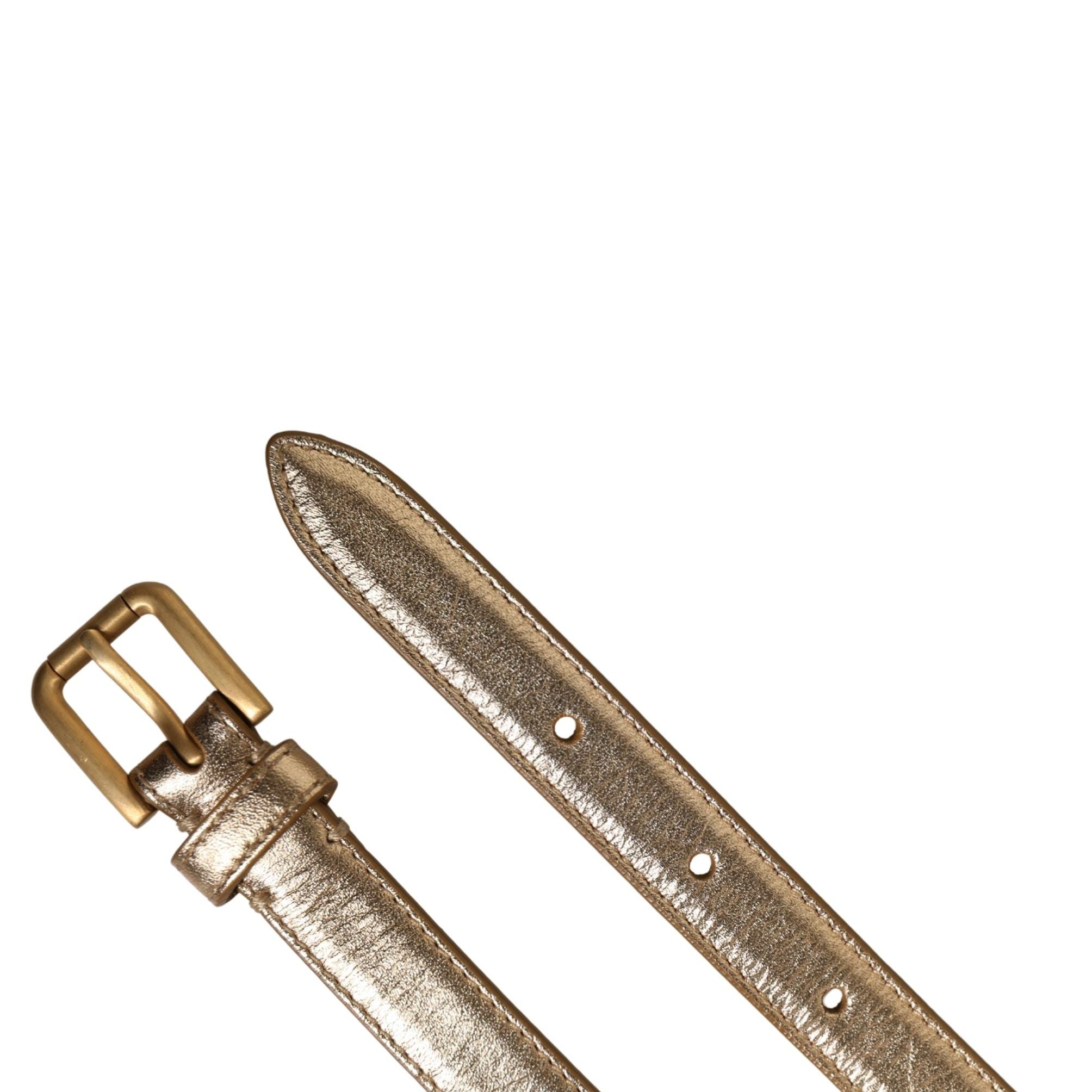 Dolce & Gabbana Gold Brass Chain Coin Embellished Metal Buckle Belt