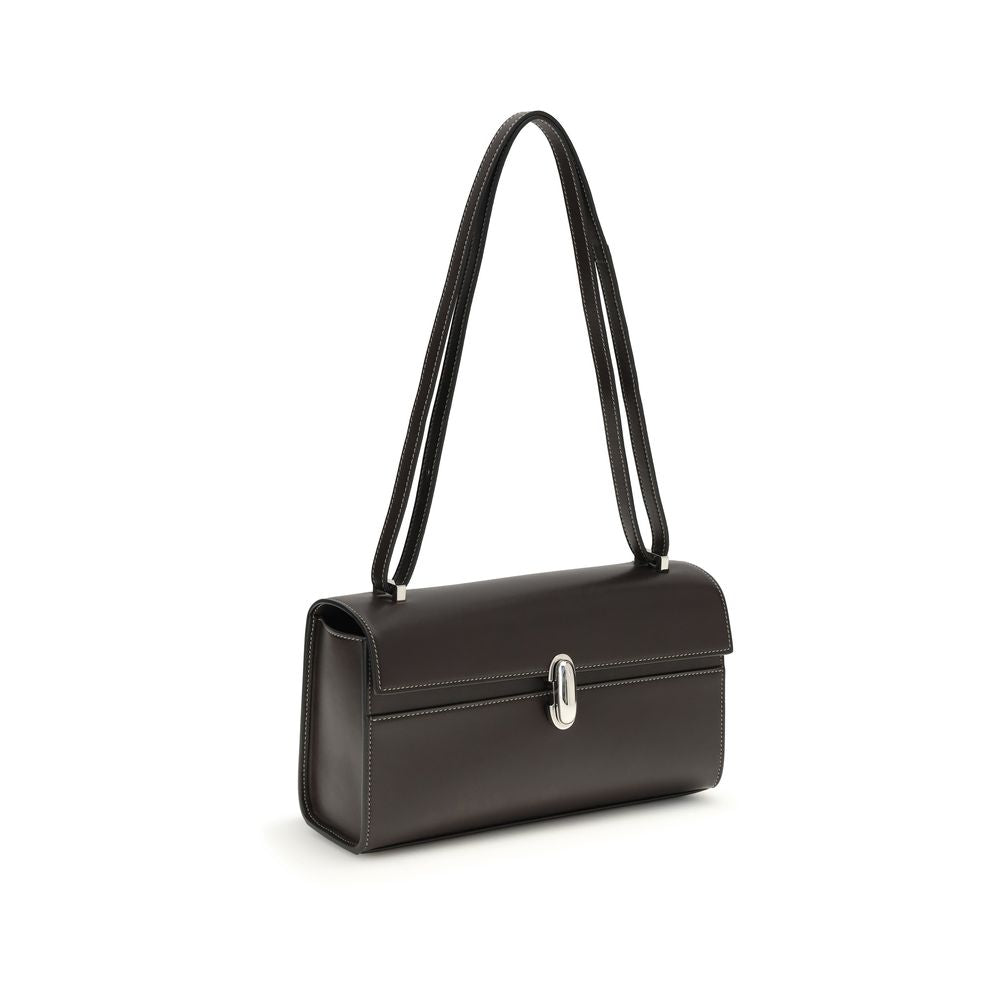 Savette Black Calf Leather Bos Taurus Shoulder Bag