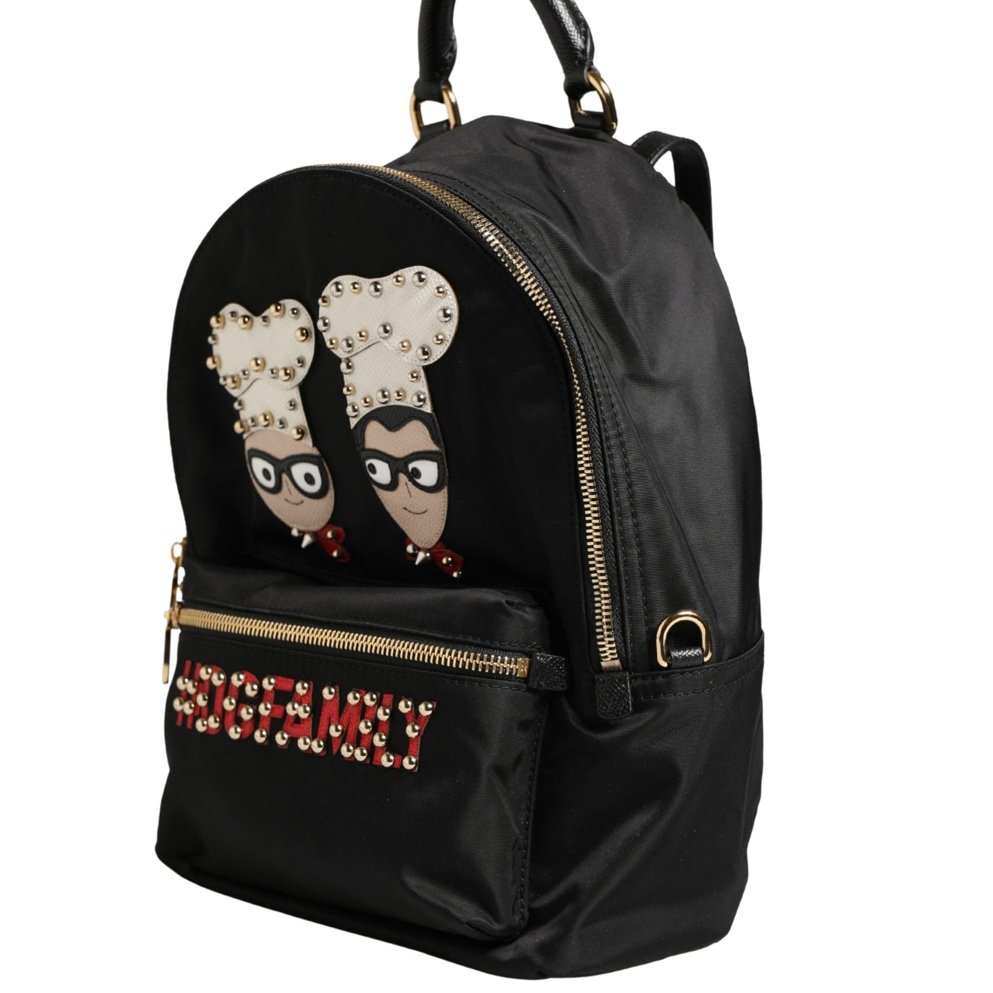 Dolce & Gabbana VULCANO Black Nylon #DGFAMILY Embellished Backpack Bag