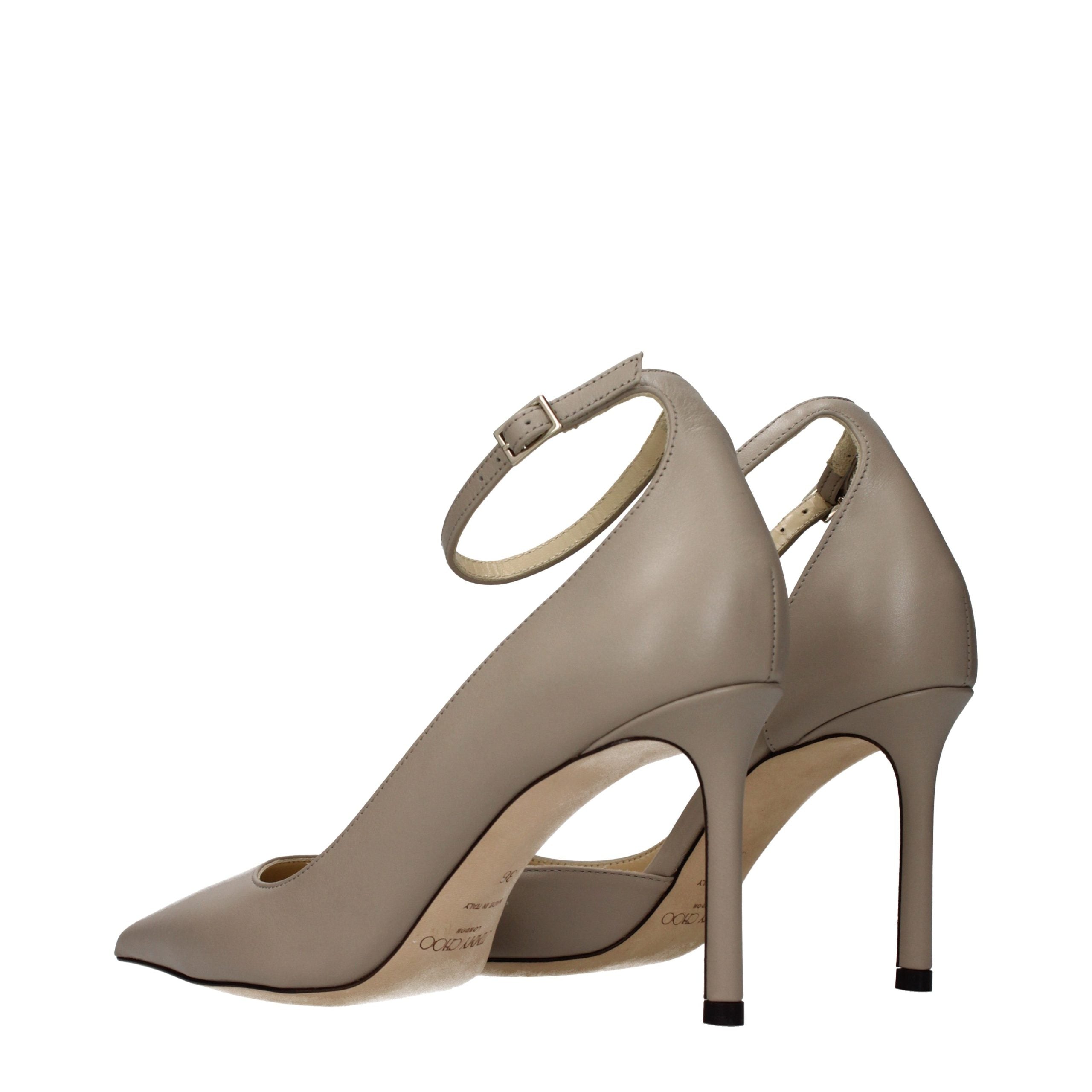 Jimmy Choo Gray Leather High Heel Pumps
