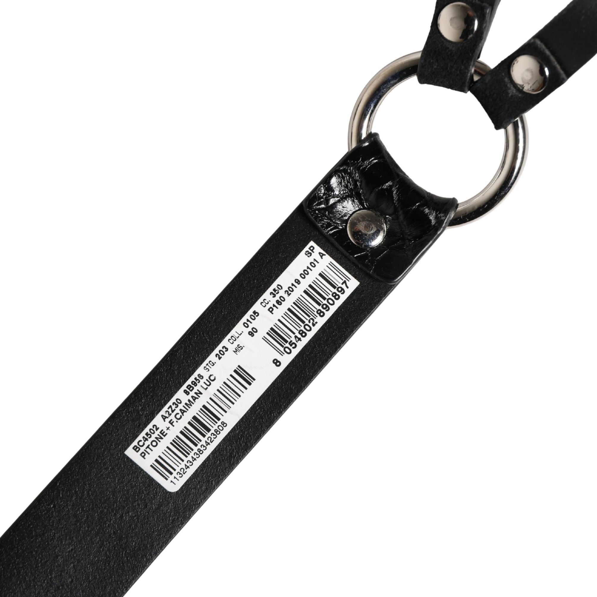 Dolce & Gabbana Black Exotic Leather Silver Metal Buckle Belt